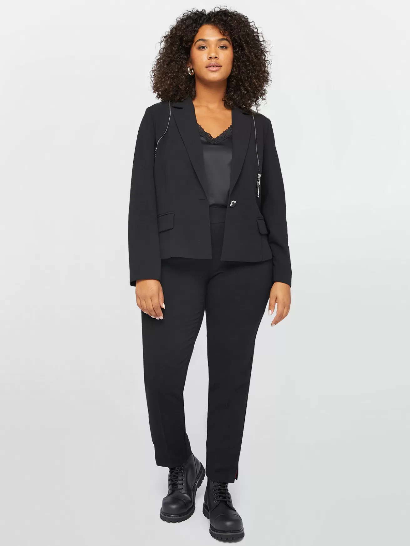 Clearance Fiorella Rubino Blazer Con Dettagli Zip Nero