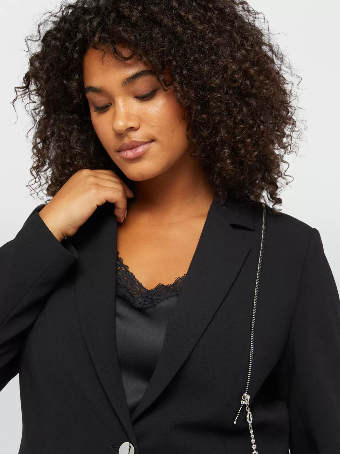 Clearance Fiorella Rubino Blazer Con Dettagli Zip Nero