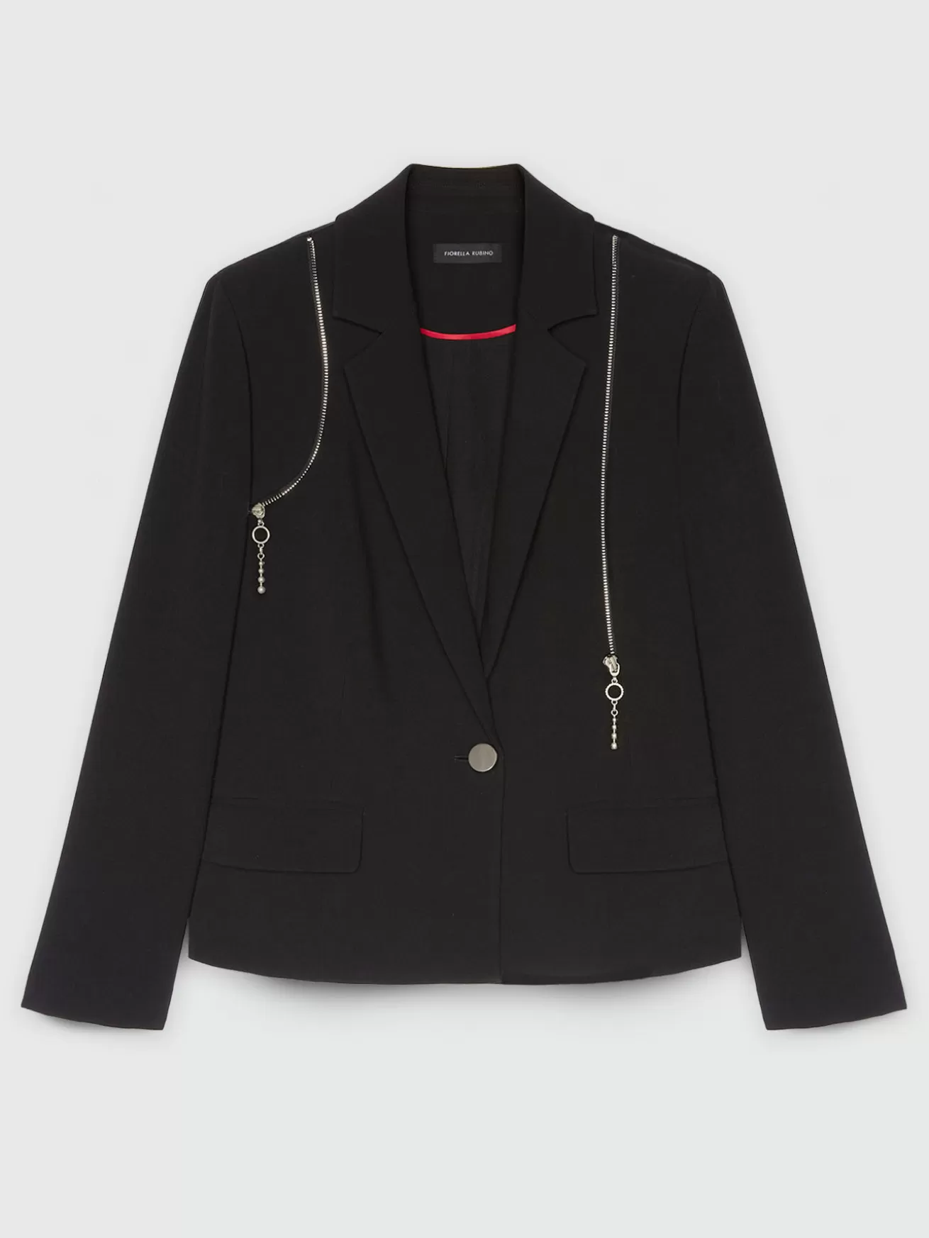 Clearance Fiorella Rubino Blazer Con Dettagli Zip Nero