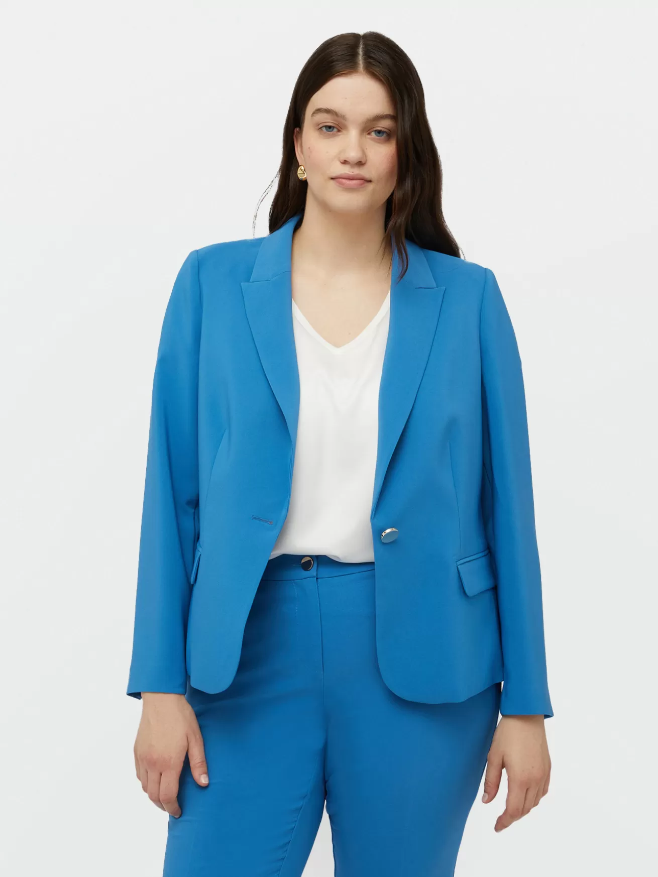 Outlet Fiorella Rubino Blazer In Tessuto Crêpe Azzurro