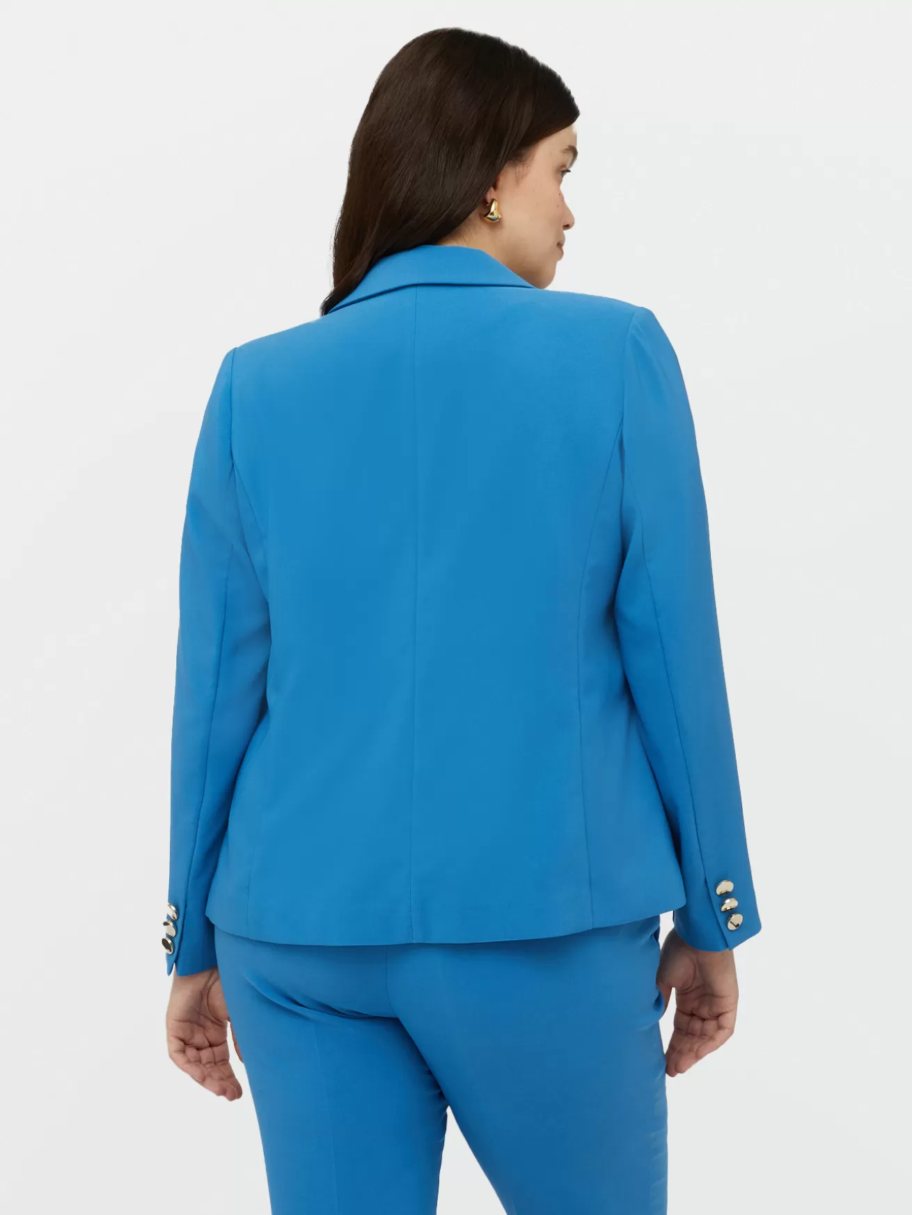 Outlet Fiorella Rubino Blazer In Tessuto Crêpe Azzurro