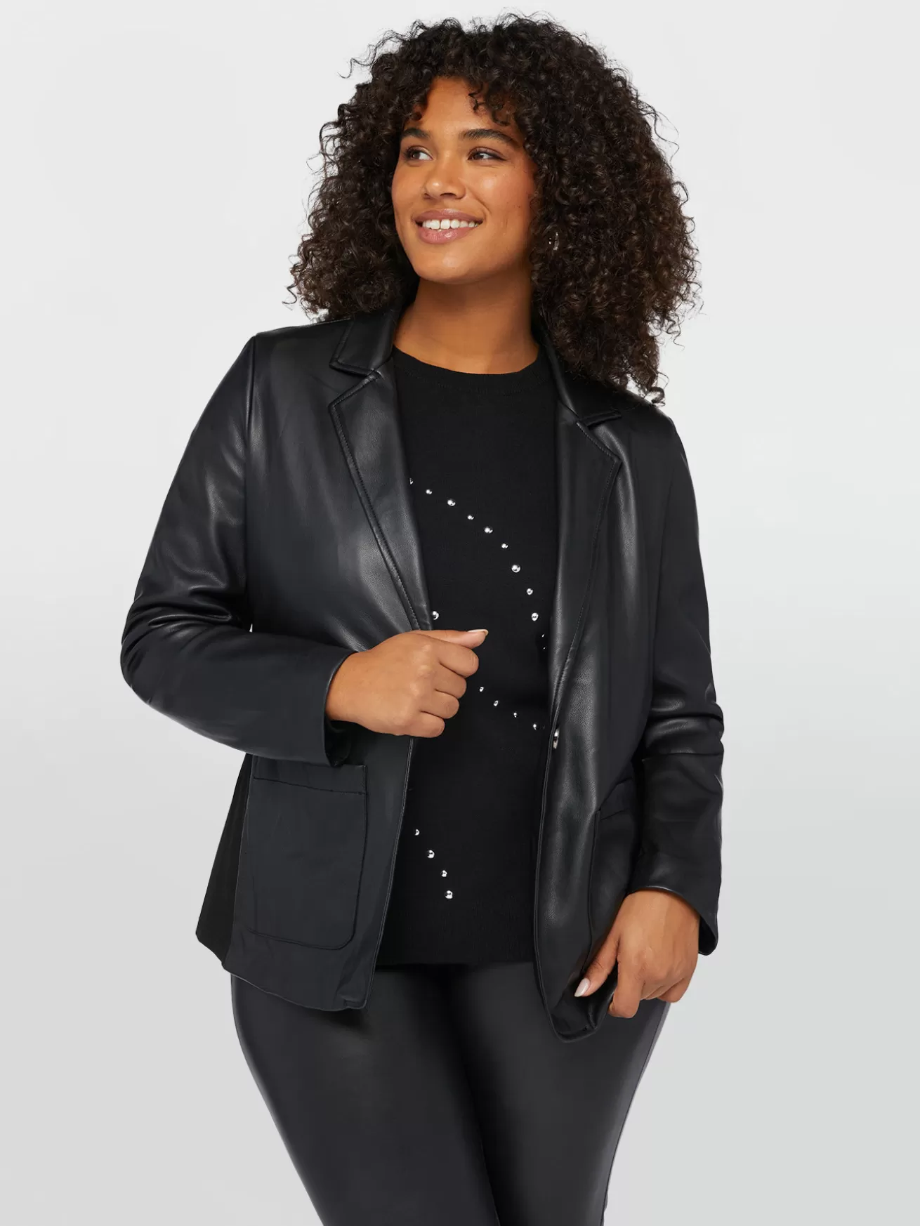 Cheap Fiorella Rubino Blazer In Tessuto Spalmato Nero