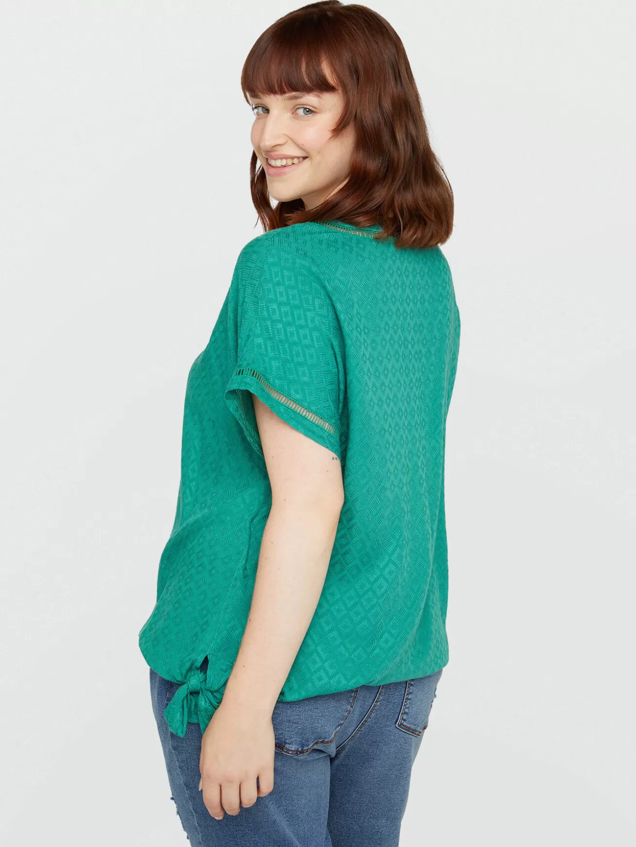 Sale Fiorella Rubino Blusa A Disegni Etnici In Viscosa LENZING™ ECOVERO™ Verde