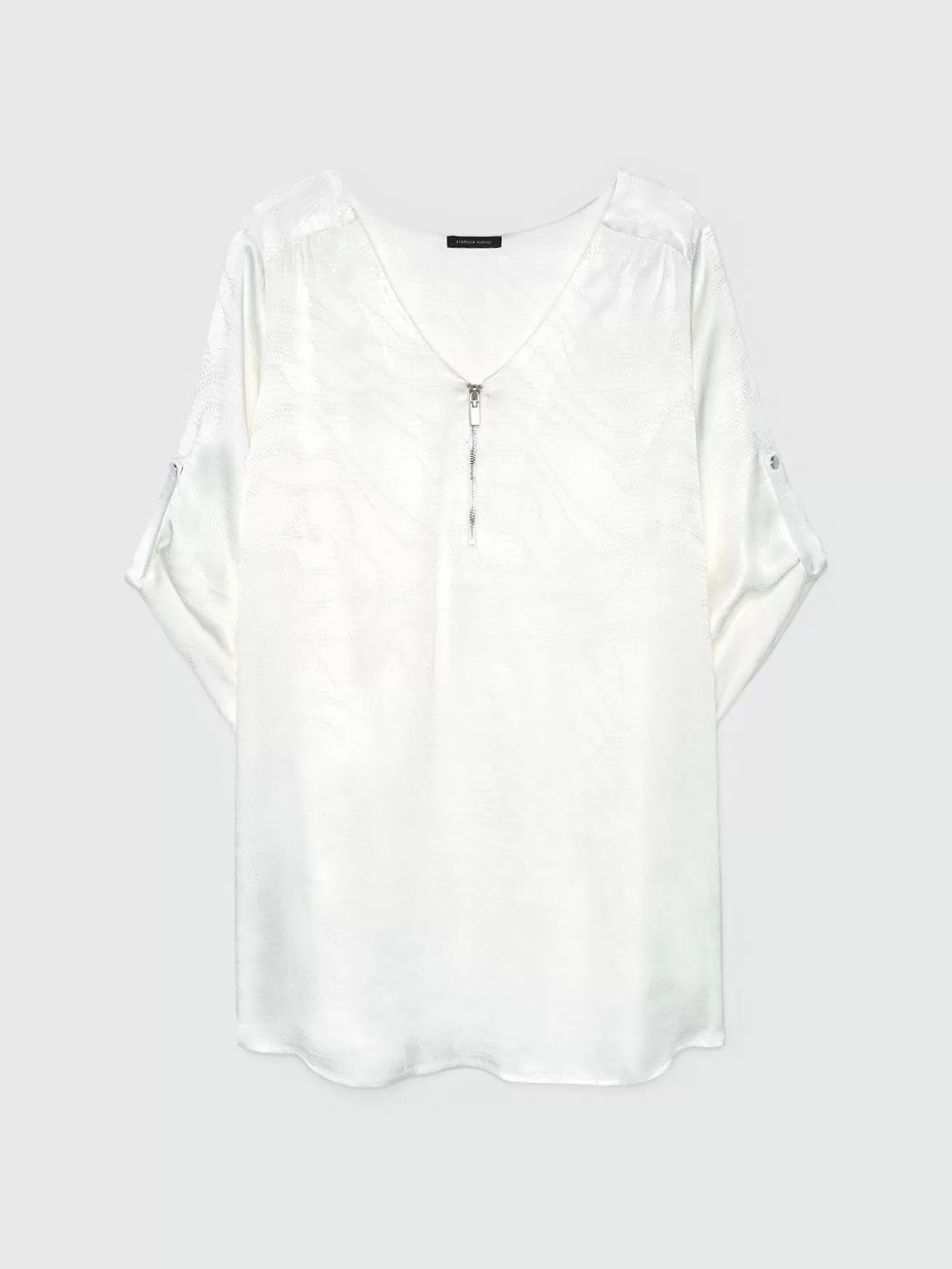 Outlet Fiorella Rubino Blusa Con Dettaglio Di Zip Davanti Bianco