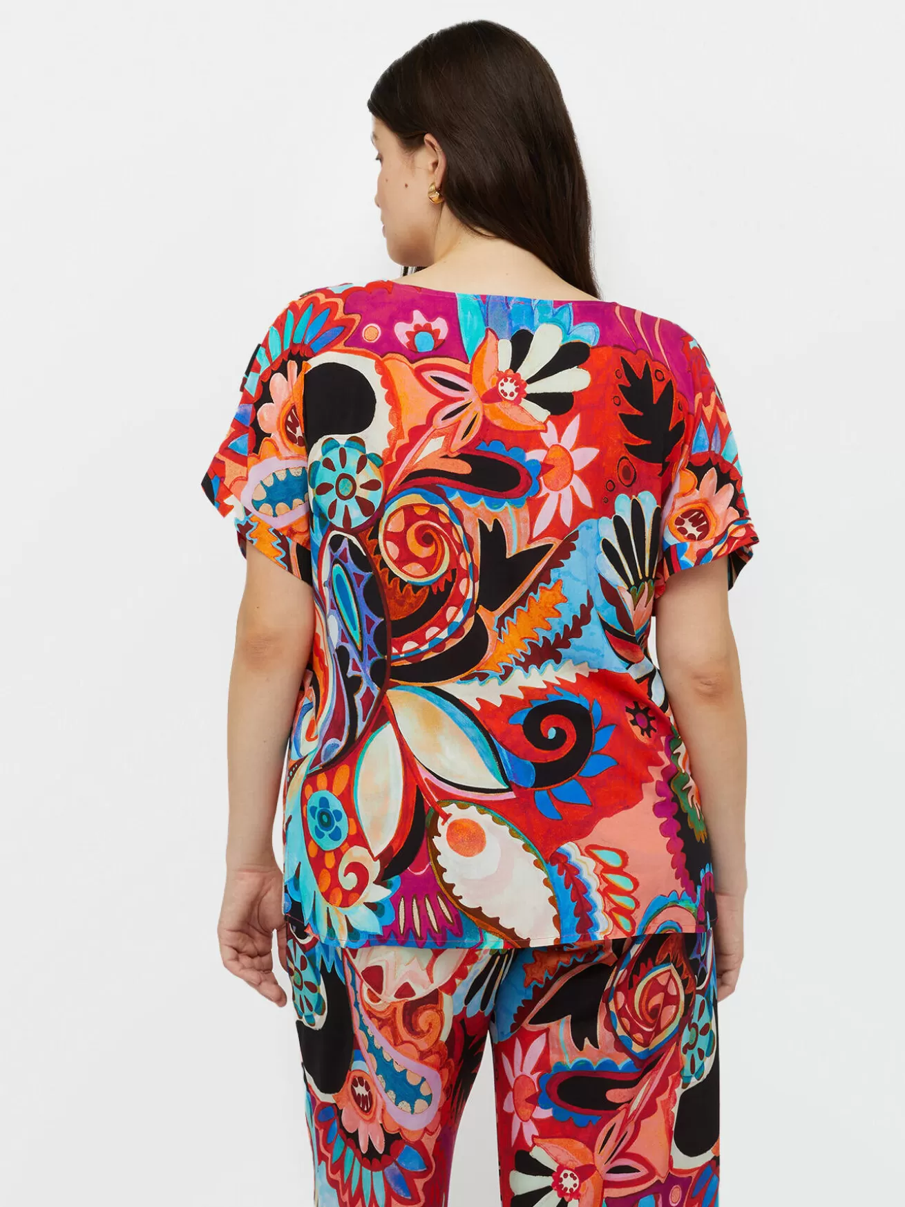 Flash Sale Fiorella Rubino Blusa Multicolor Con Viscosa LENZING™ ECOVERO™ Fucsia