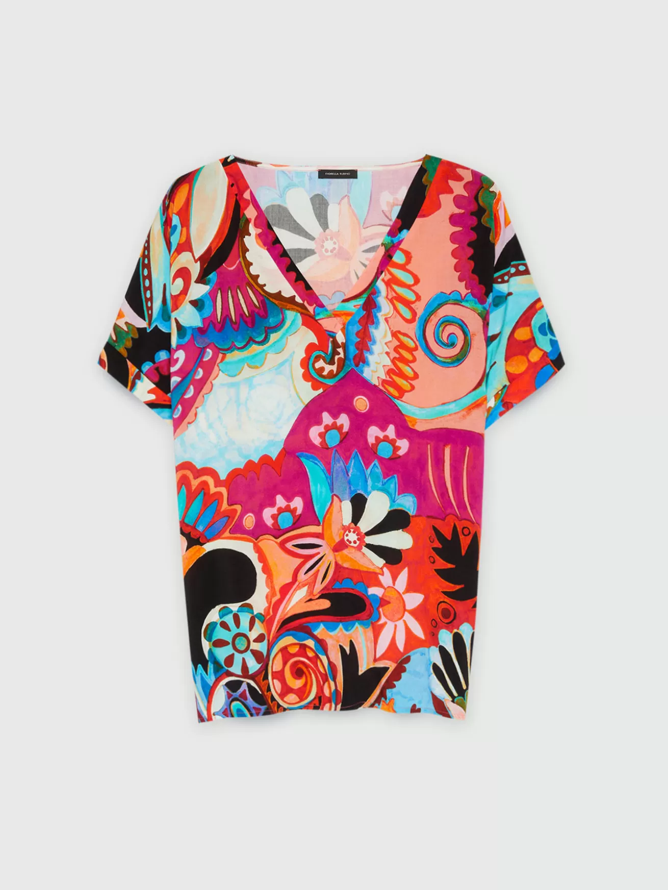 Flash Sale Fiorella Rubino Blusa Multicolor Con Viscosa LENZING™ ECOVERO™ Fucsia
