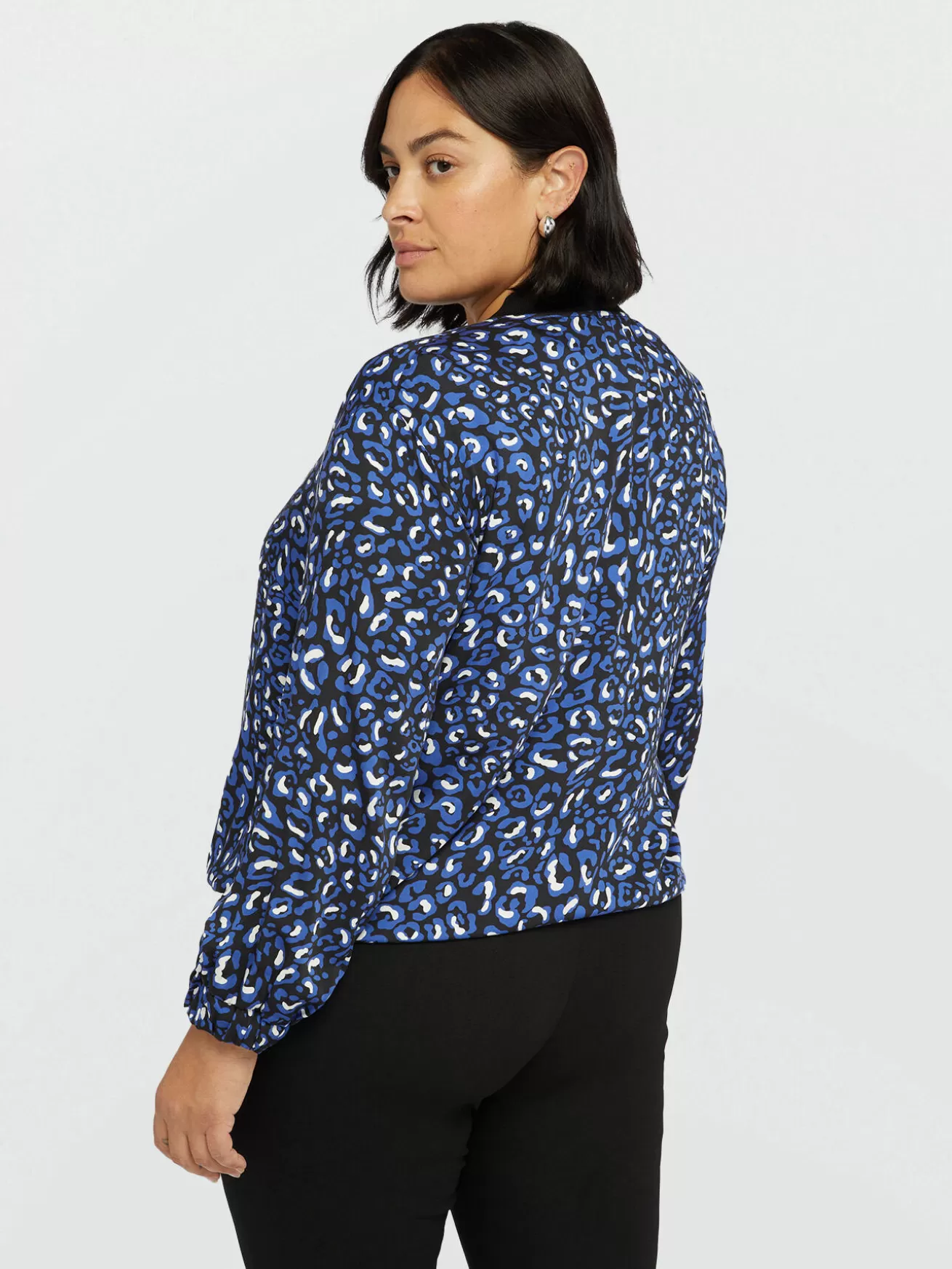 Cheap Fiorella Rubino Bomber In Raso Dalla Stampa Animalier Blu