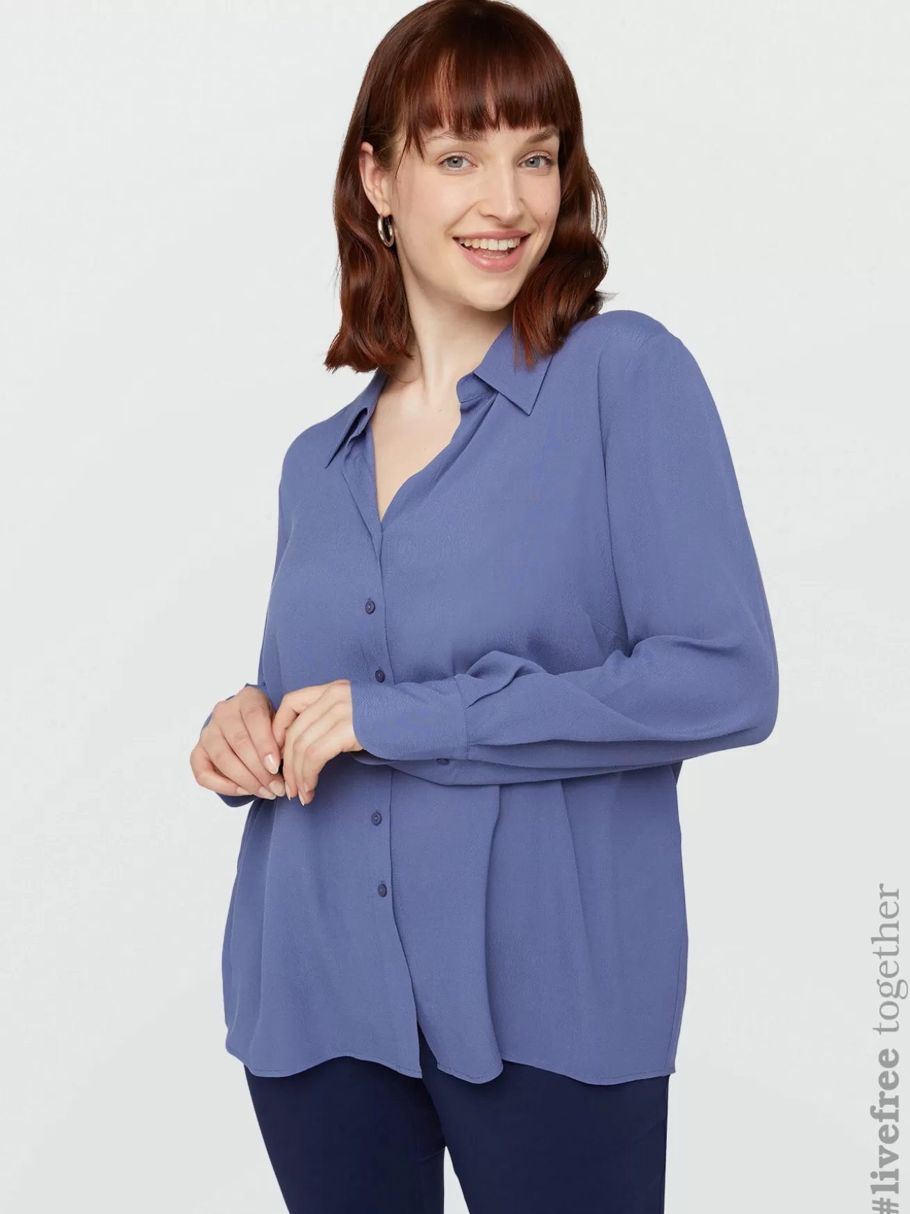 Best Sale Fiorella Rubino Camicia In Viscosa LENZING™ ECOVERO™ Blu