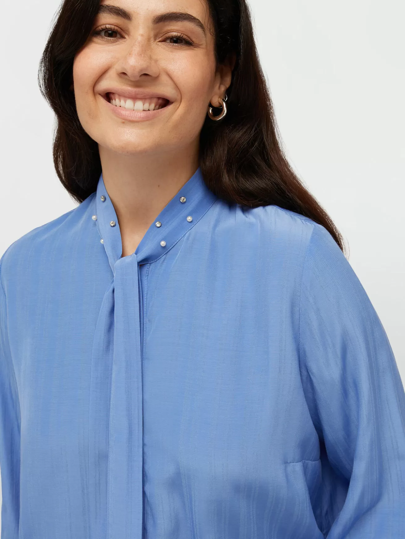 Cheap Fiorella Rubino Camicia Con Dettagli Luminosi E Fusciacca Azzurro