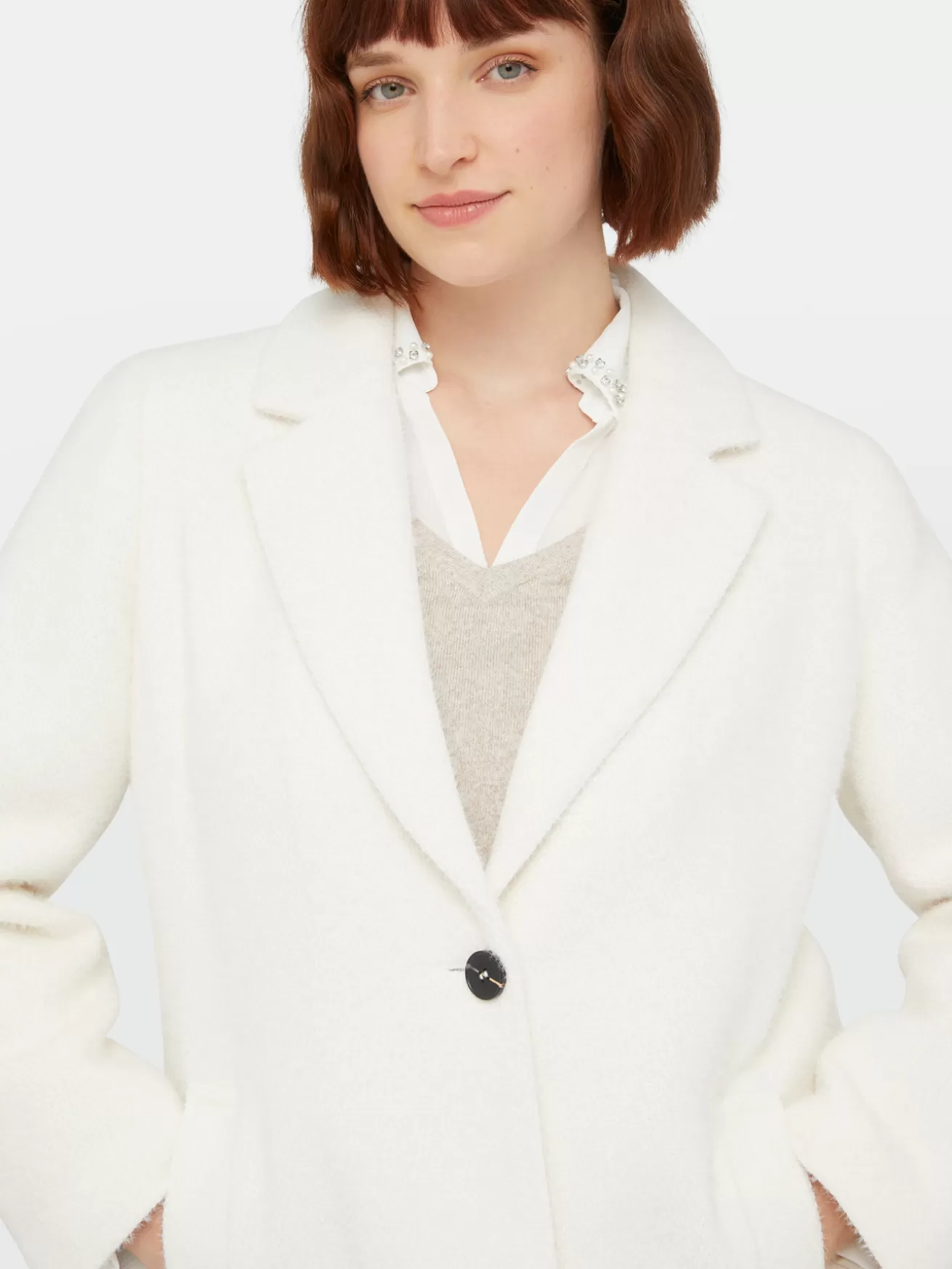 Clearance Fiorella Rubino Cappotto Con Bottone Bianco