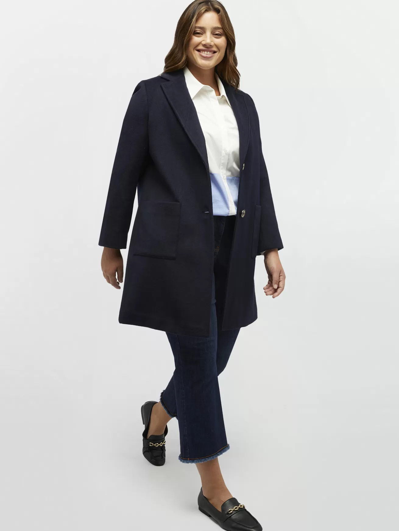 Best Sale Fiorella Rubino Cappotto In Panno Blu