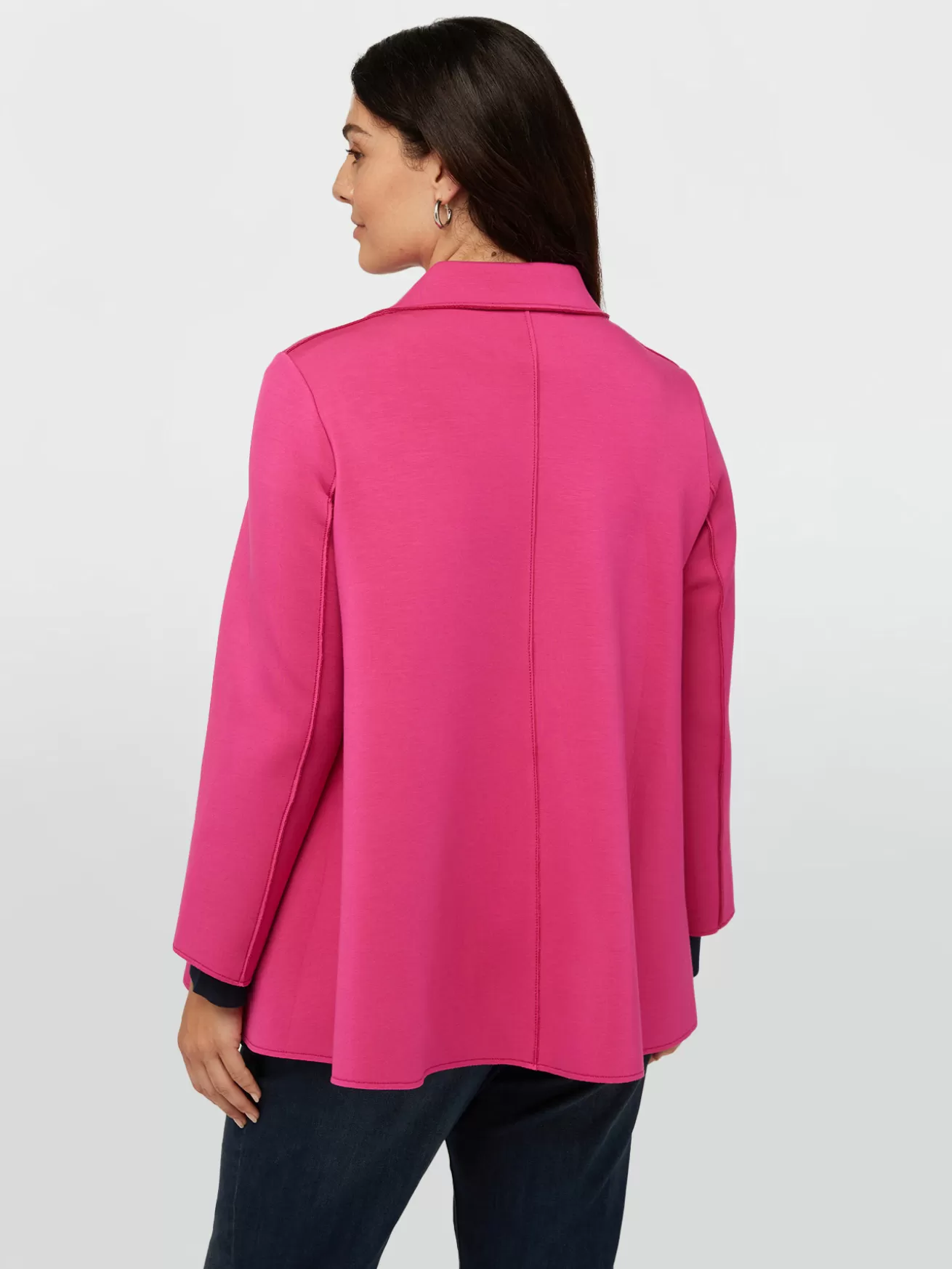 Fashion Fiorella Rubino Cappotto Leggero In Scuba Fucsia