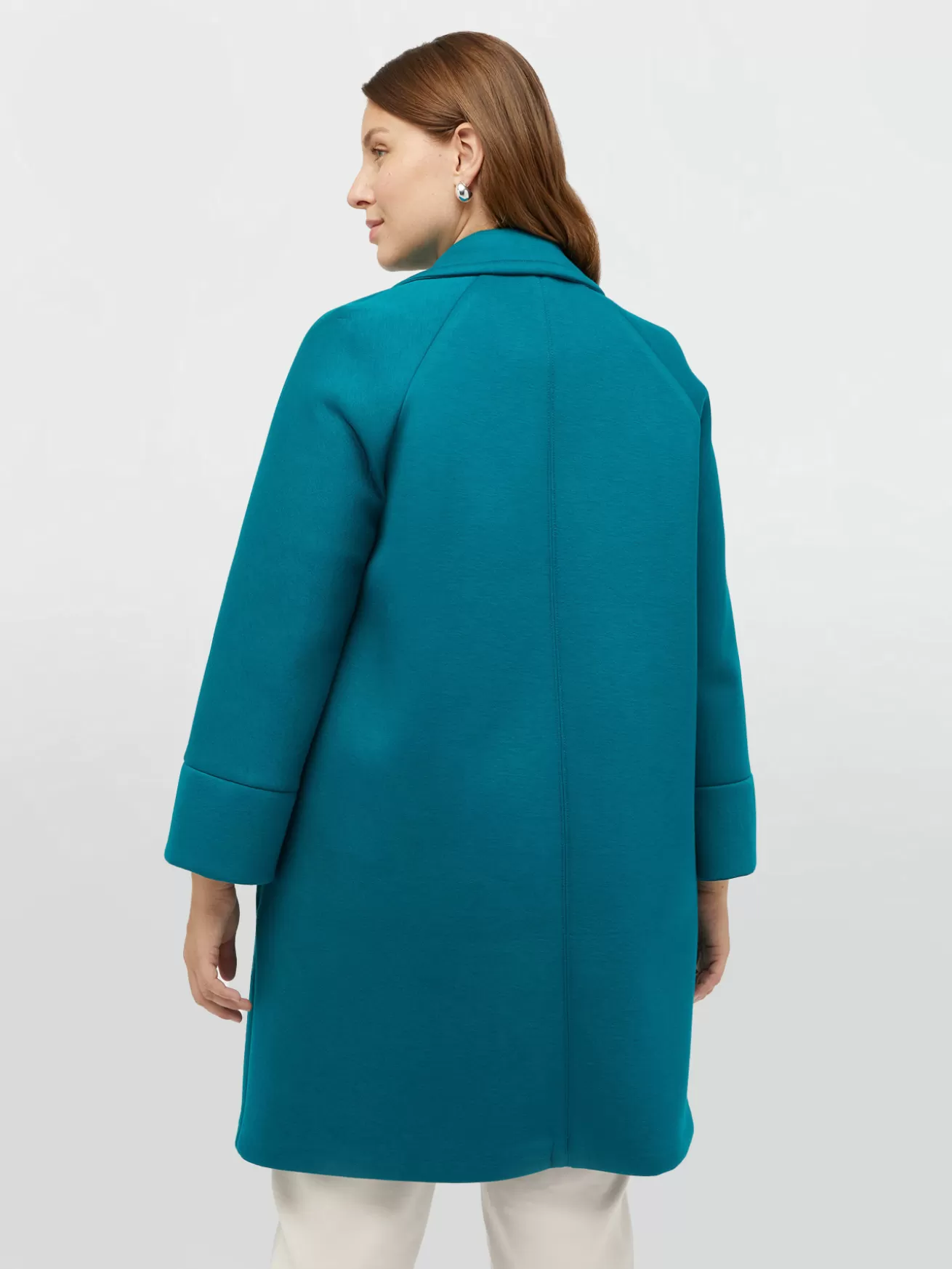 Clearance Fiorella Rubino Cappotto Sfoderato In Scuba Verde