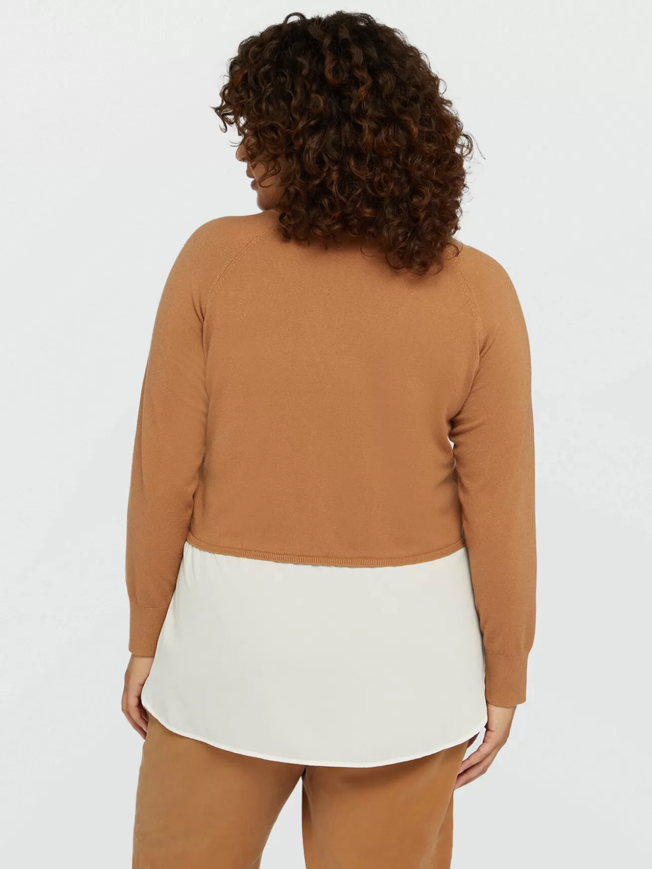 Flash Sale Fiorella Rubino Cardigan Con Inserto Al Fondo Beige