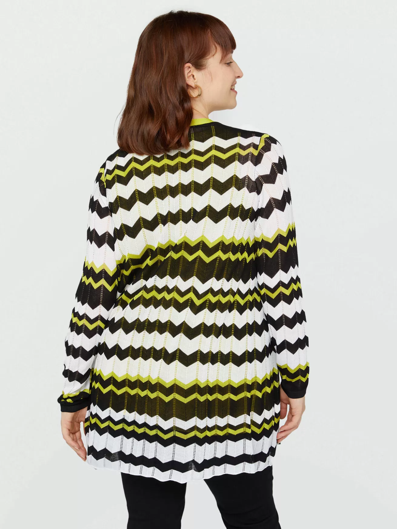 Best Sale Fiorella Rubino Cardigan Disegno Chevron Nero