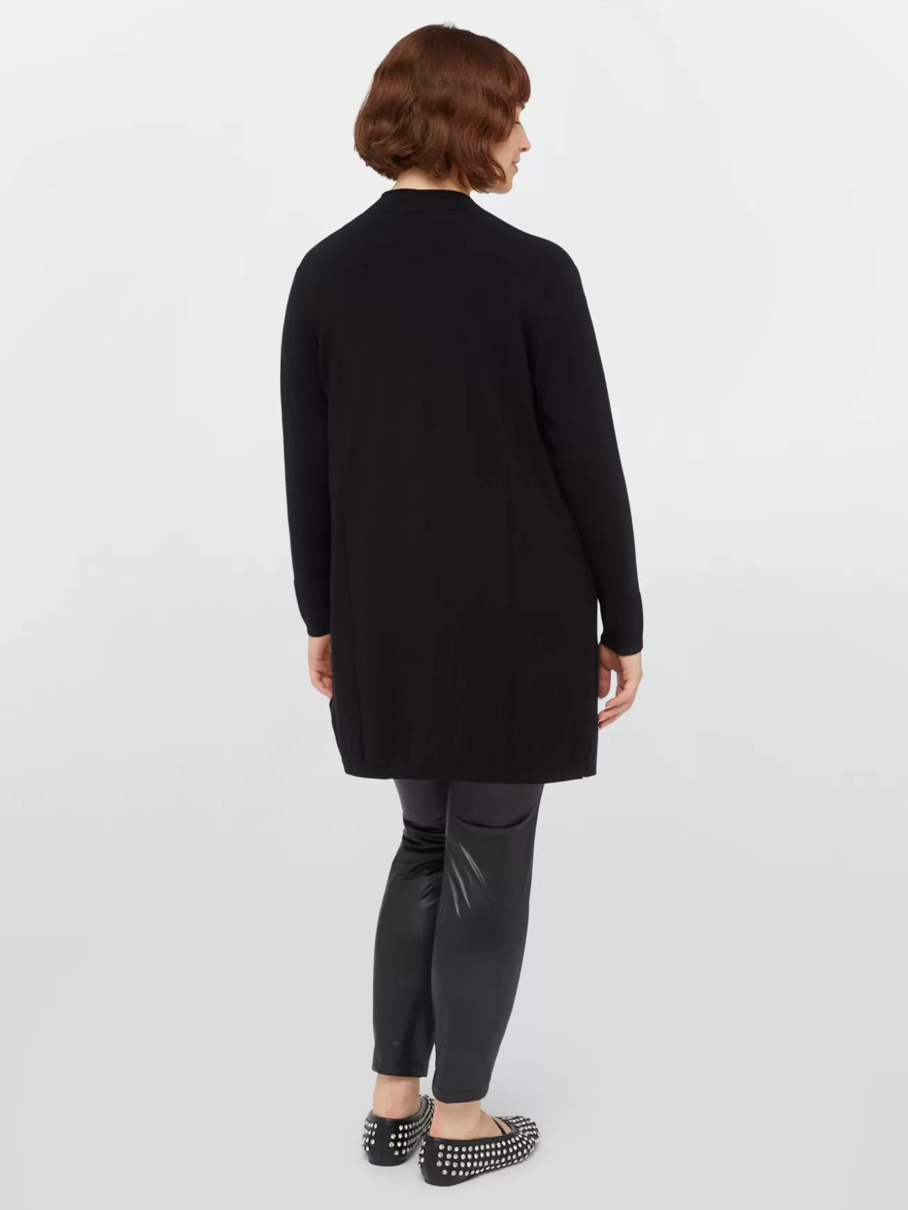 Sale Fiorella Rubino Cardigan Lungo Aperto Davanti Nero