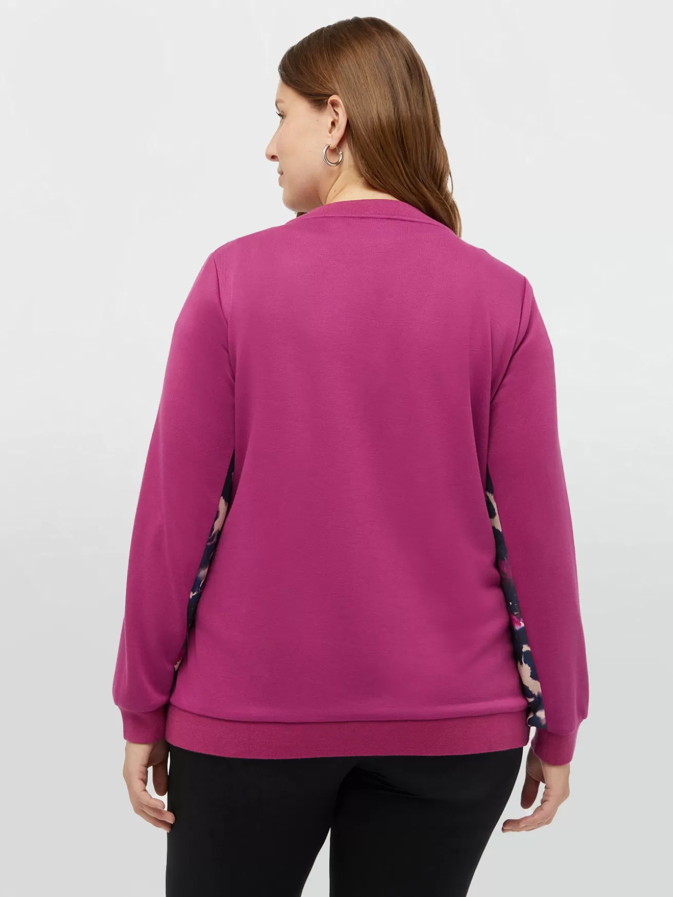 New Fiorella Rubino Felpa Con Inserti Stampati E Dettagli Luminosi Fucsia