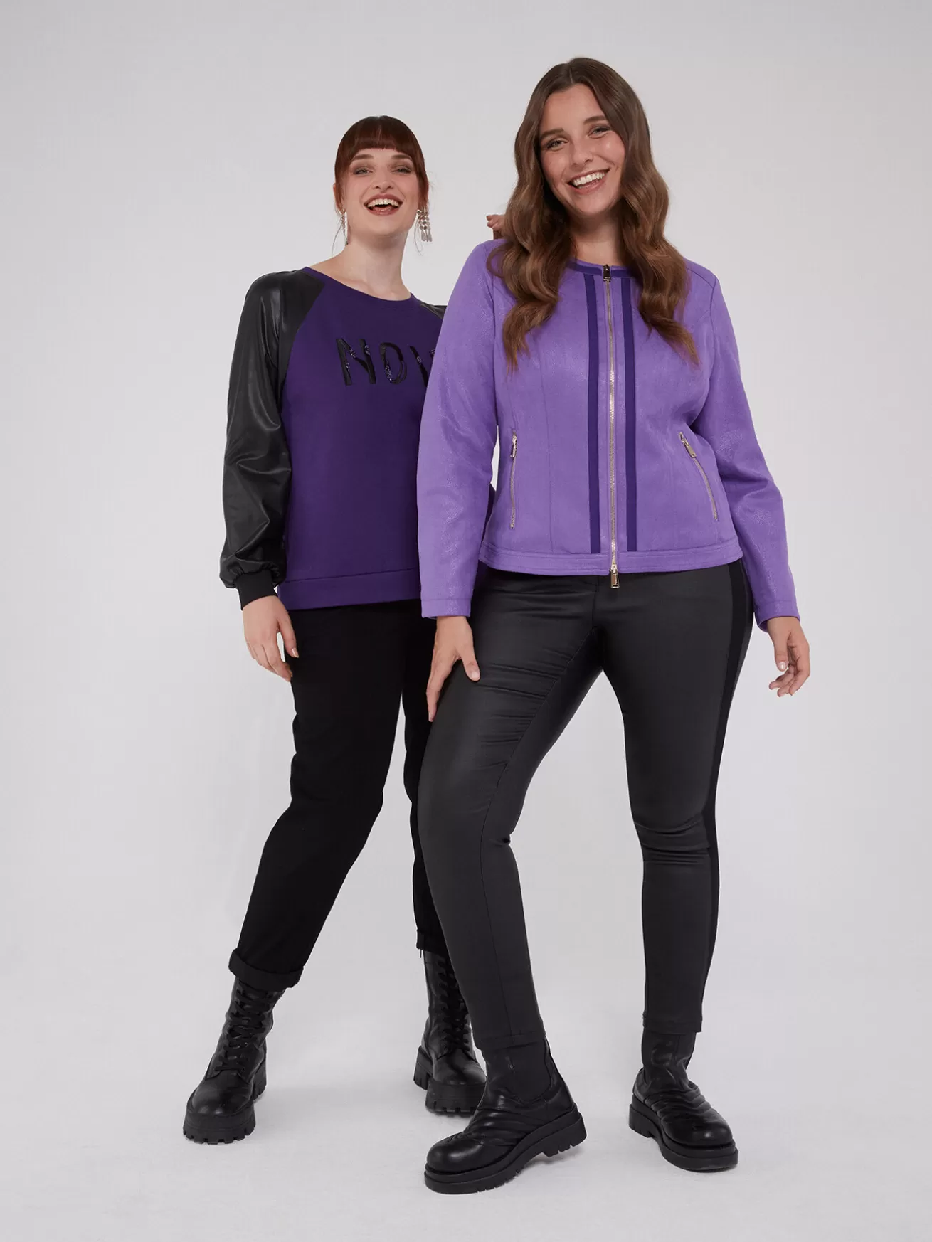 Outlet Fiorella Rubino Giacca Biker Con Dettagli Lurex Viola