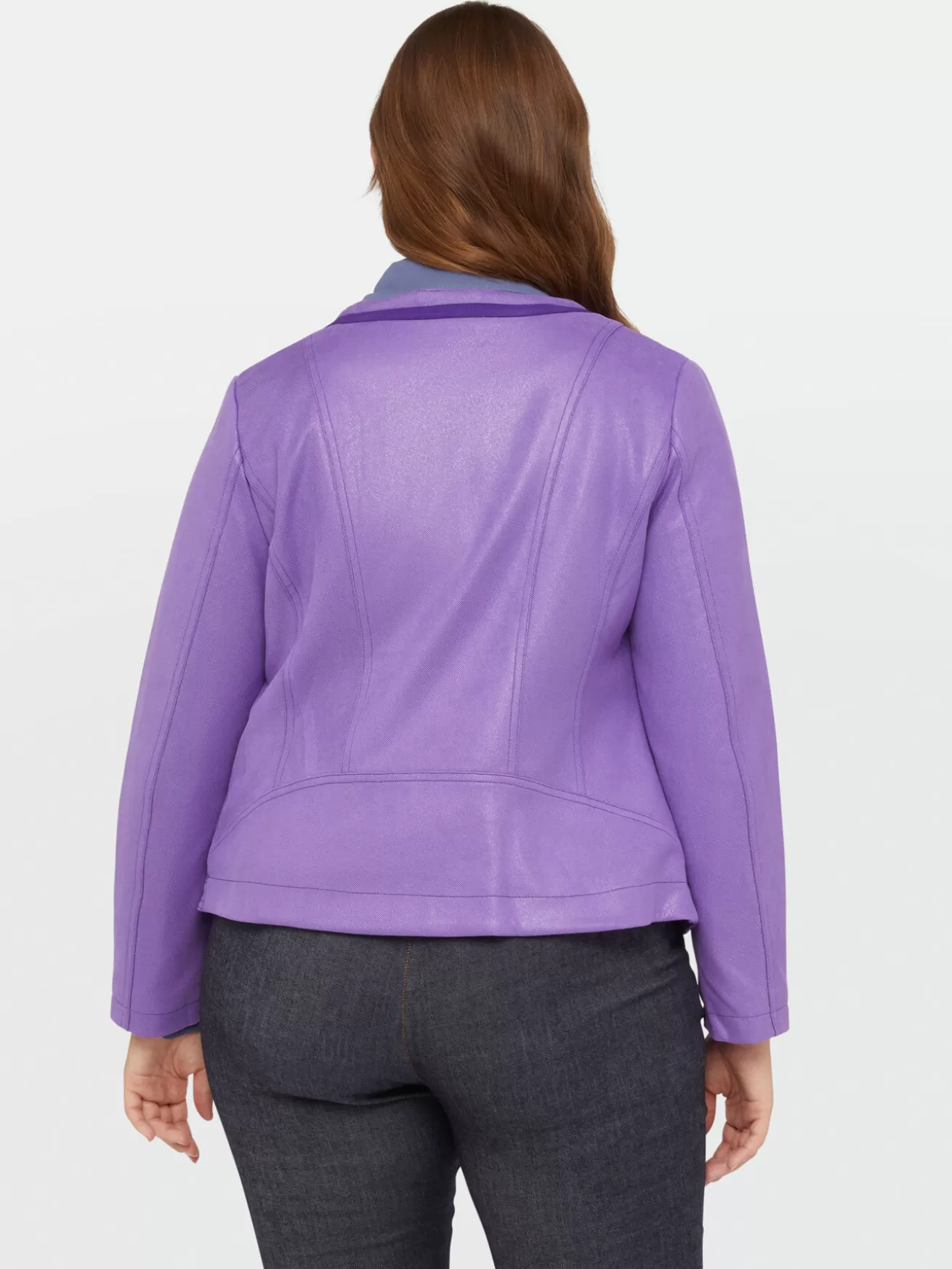 Outlet Fiorella Rubino Giacca Biker Con Dettagli Lurex Viola