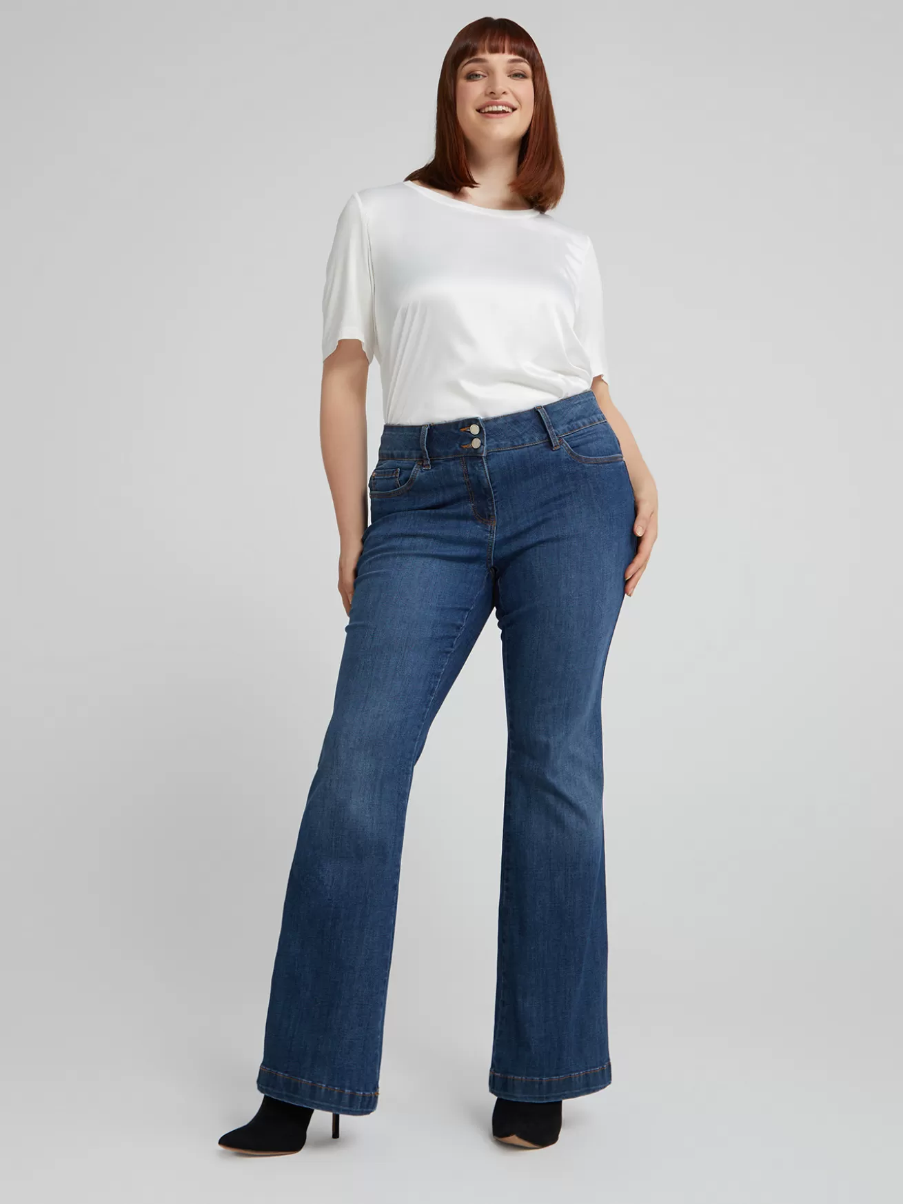 Fashion Fiorella Rubino Jeans Flare Turchese Blu