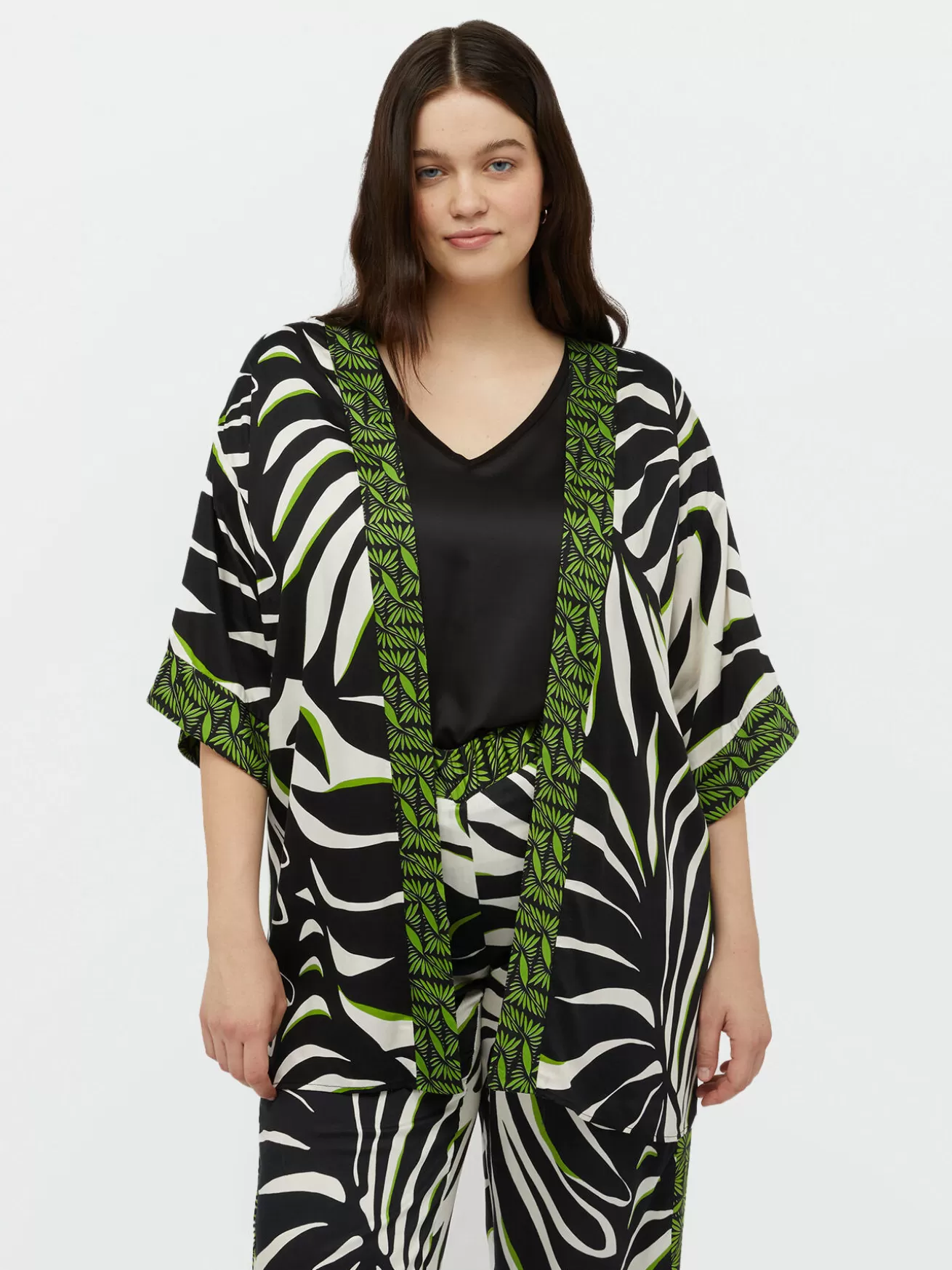 Best Sale Fiorella Rubino Kimono Dalla Stampa Foliage Nero