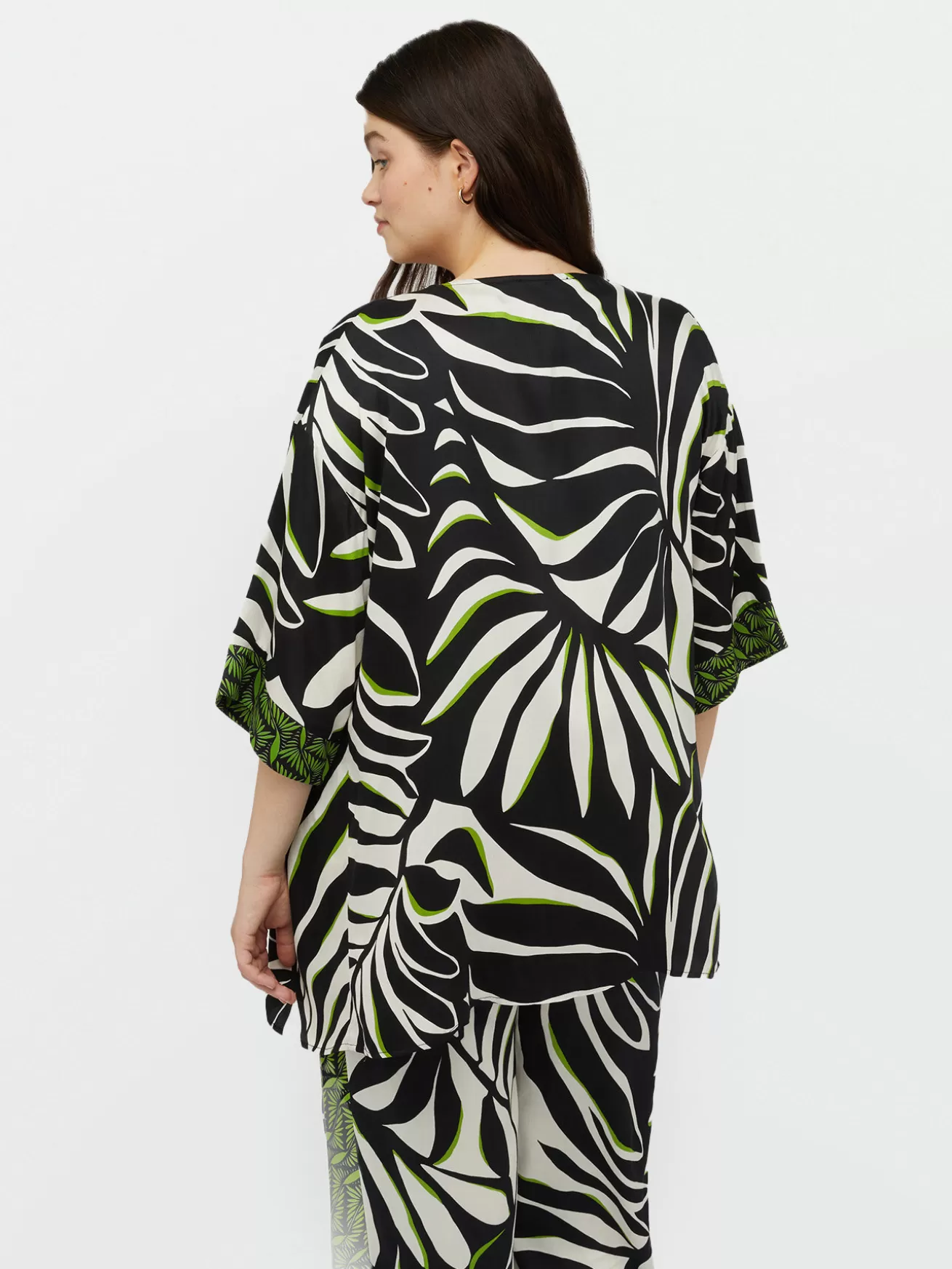 Best Sale Fiorella Rubino Kimono Dalla Stampa Foliage Nero