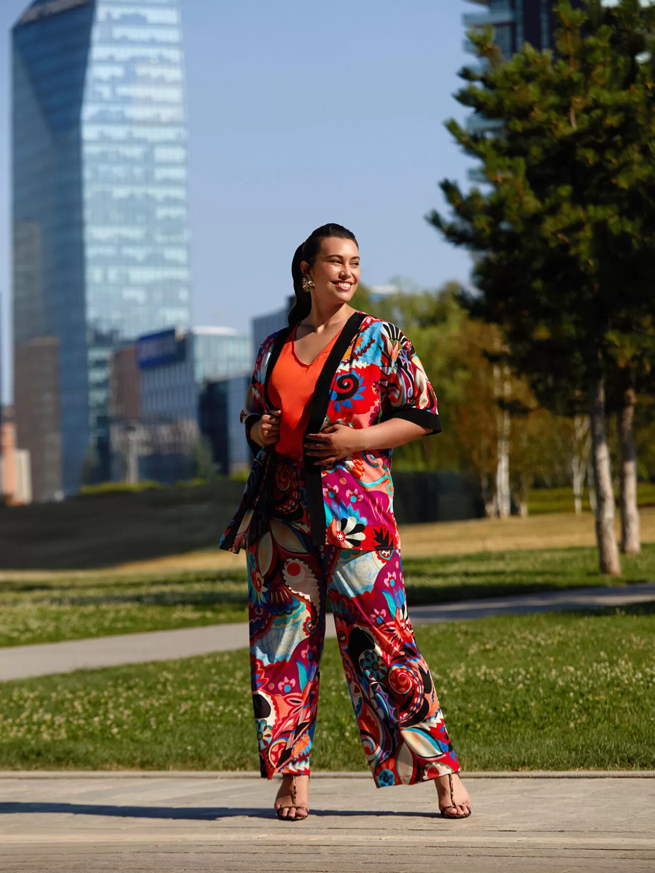 Discount Fiorella Rubino Kimono Multicolor Con Viscosa LENZING™ ECOVERO™ Fucsia