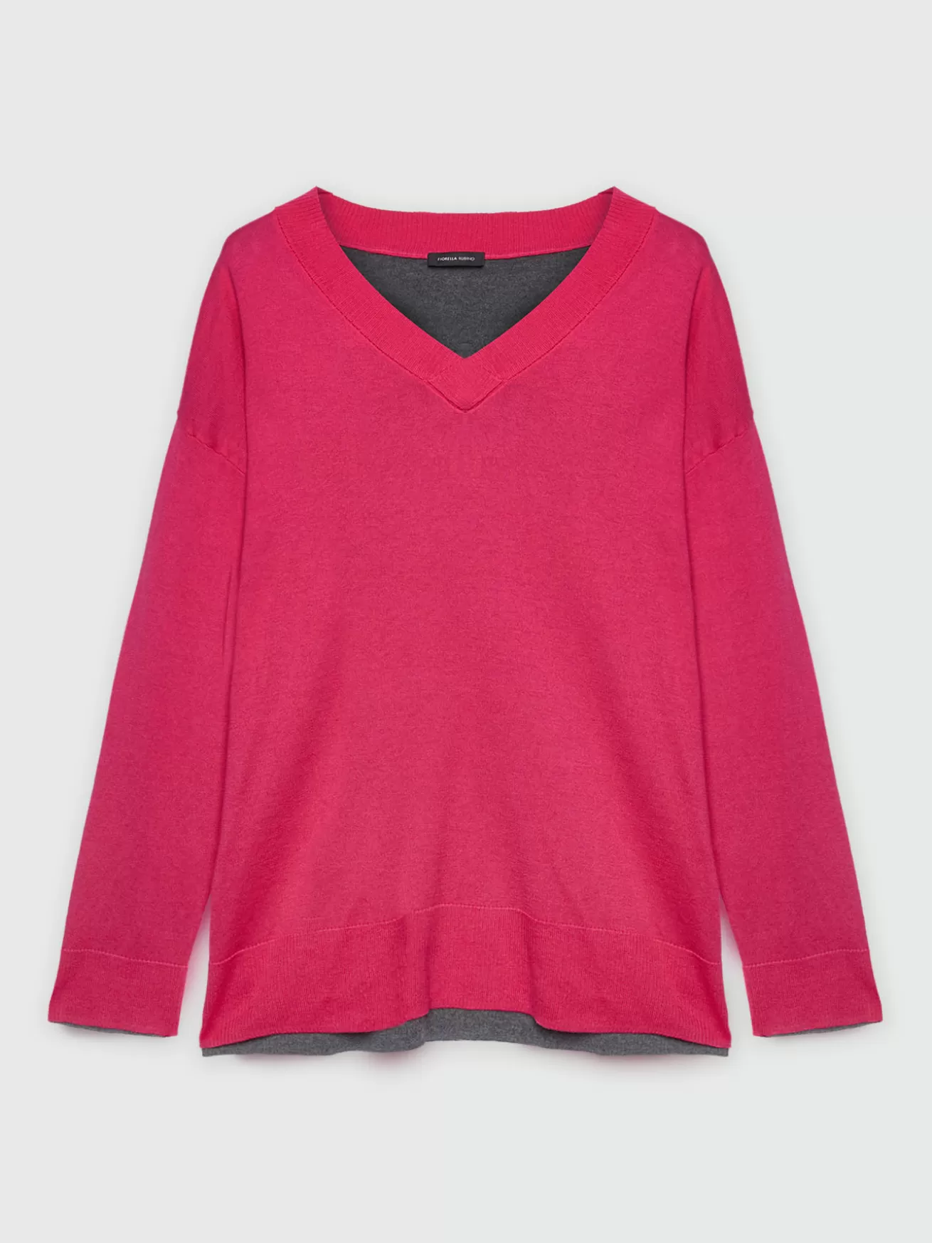 Online Fiorella Rubino Maglia Bicolor Con Scollo A V Fucsia