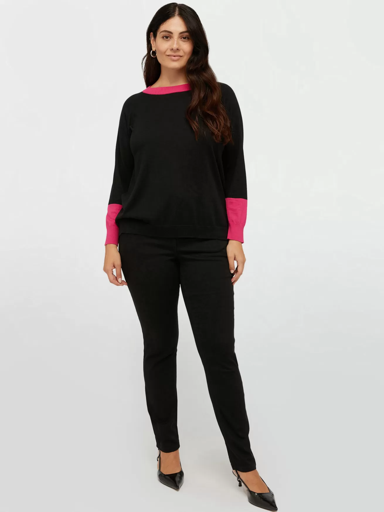 Fashion Fiorella Rubino Maglia Colour Block Nero