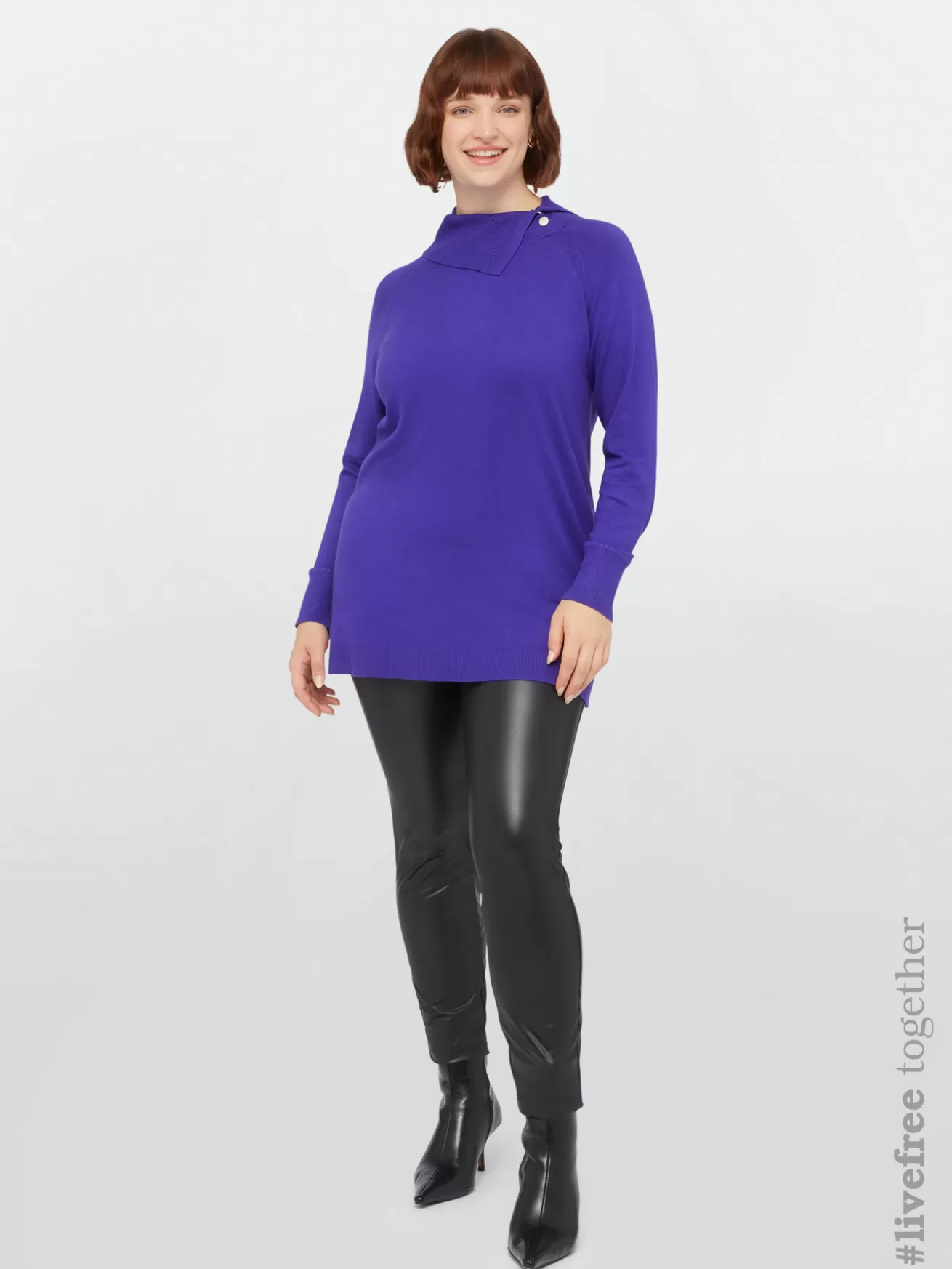 Cheap Fiorella Rubino Maglia Con Bottoni In Viscosa LENZING™ ECOVERO™ Viola