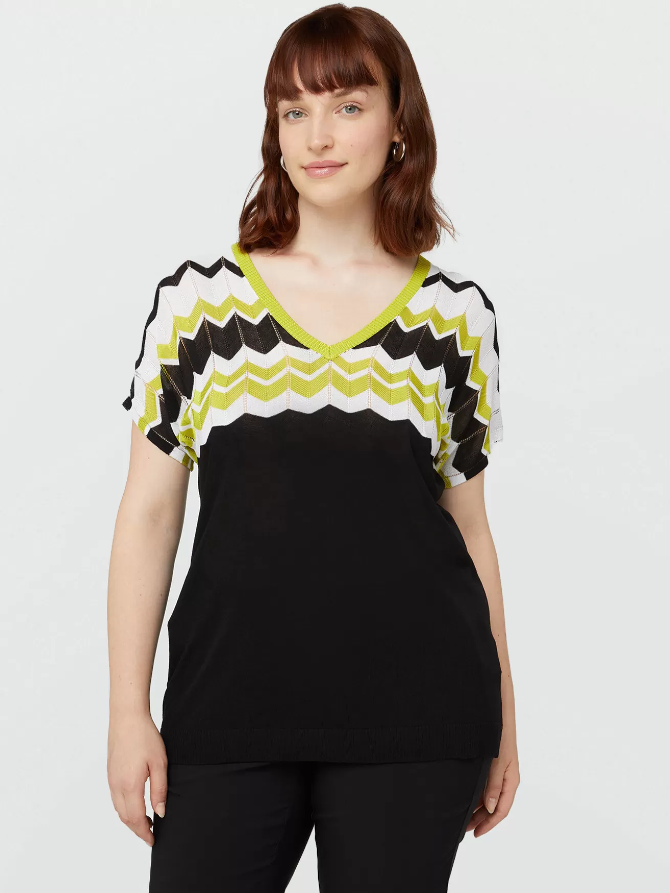 Best Sale Fiorella Rubino Maglia Con Lavorazione Chevron Nero