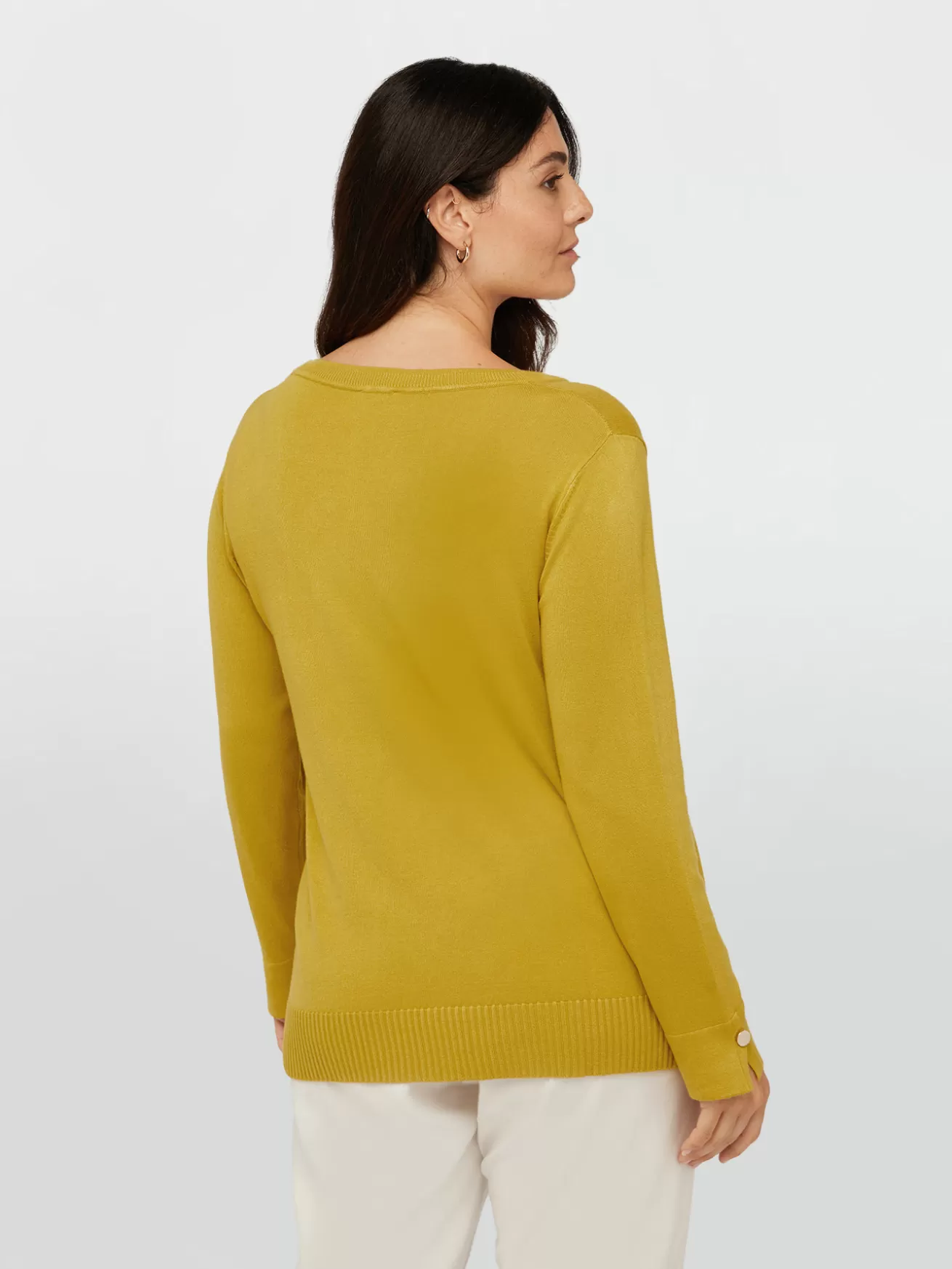 Best Sale Fiorella Rubino Maglia Con Scollo V In Viscosa LENZING™ ECOVERO™ Giallo