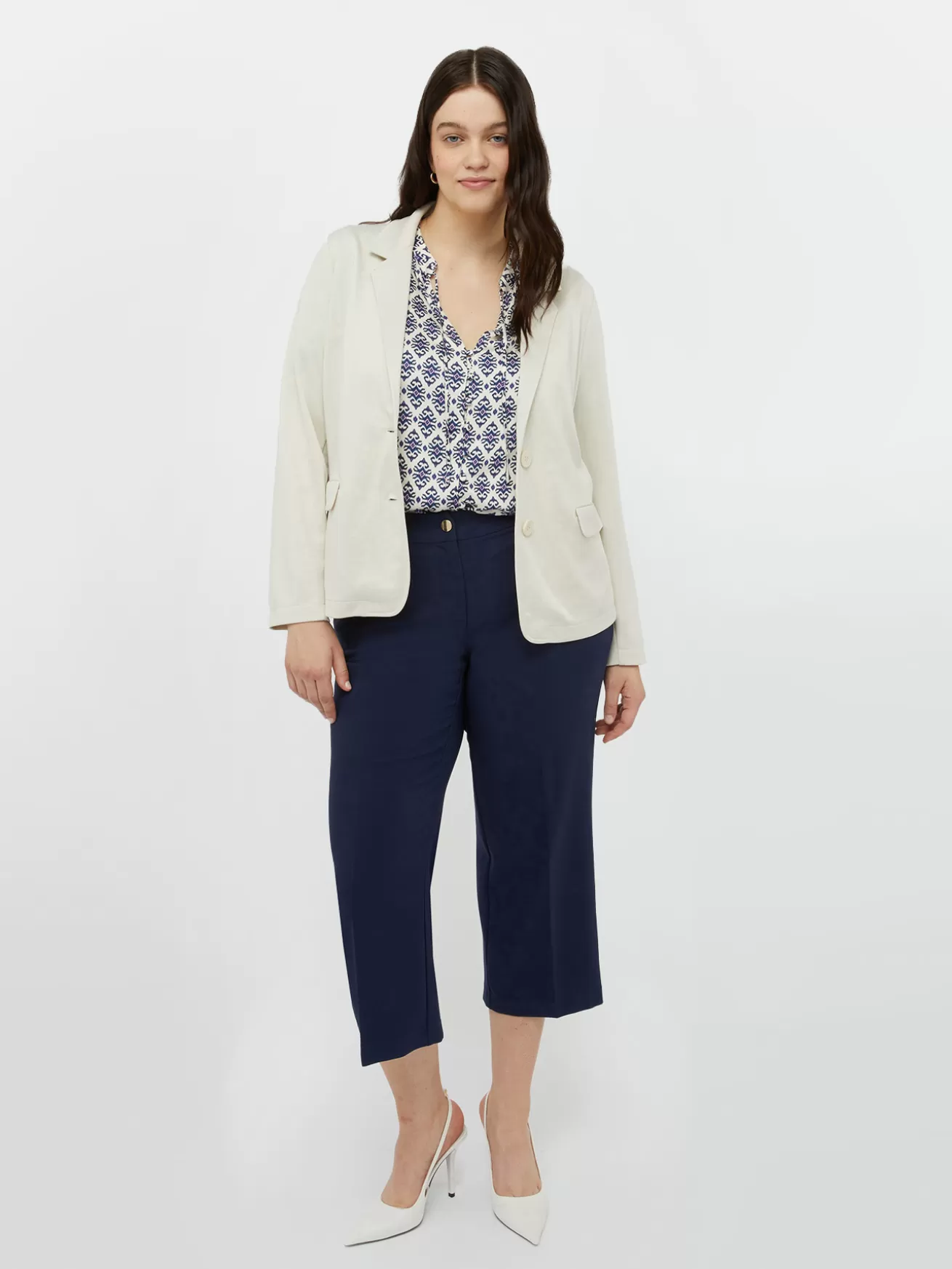 Shop Fiorella Rubino Pantaloni Cropped Blu