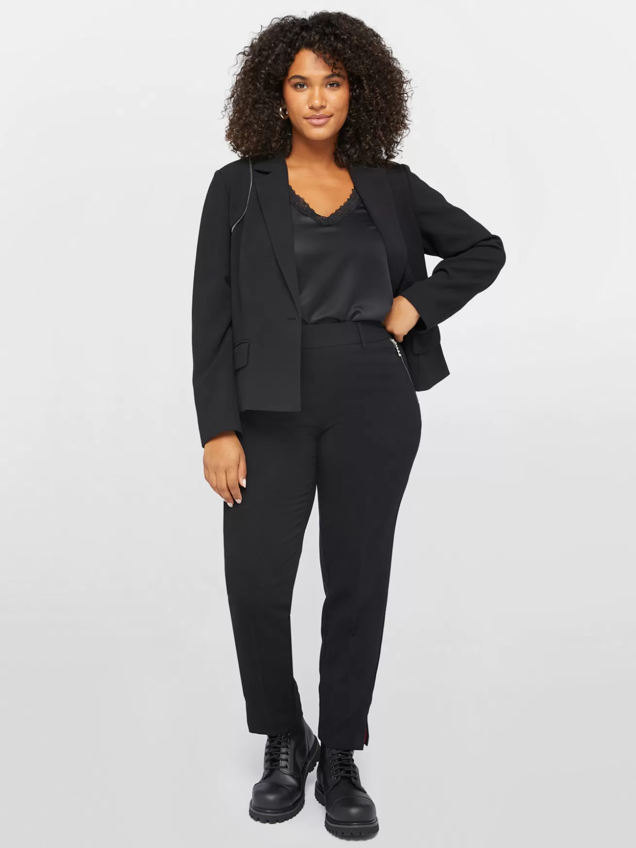 Best Fiorella Rubino Pantaloni Dritti Con Zip Nero