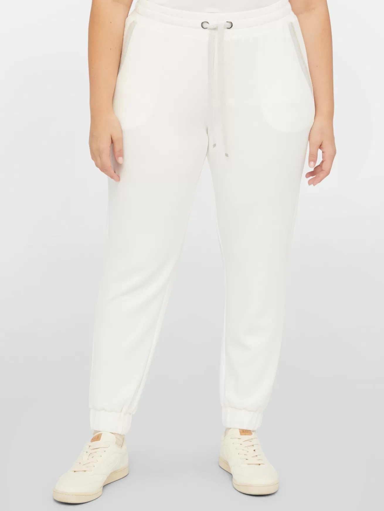 Store Fiorella Rubino Pantaloni Joggers Con Dettagli Lurex Bianco
