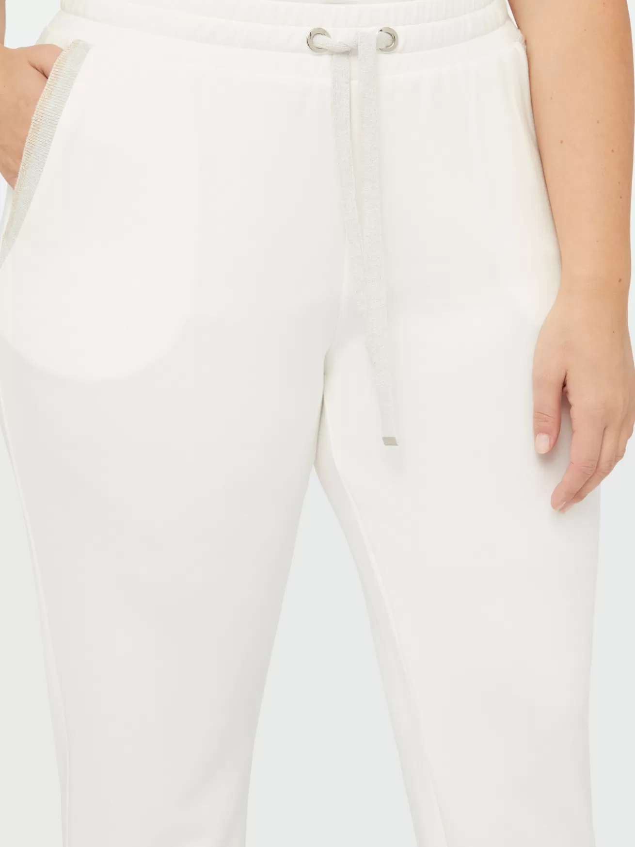 Store Fiorella Rubino Pantaloni Joggers Con Dettagli Lurex Bianco