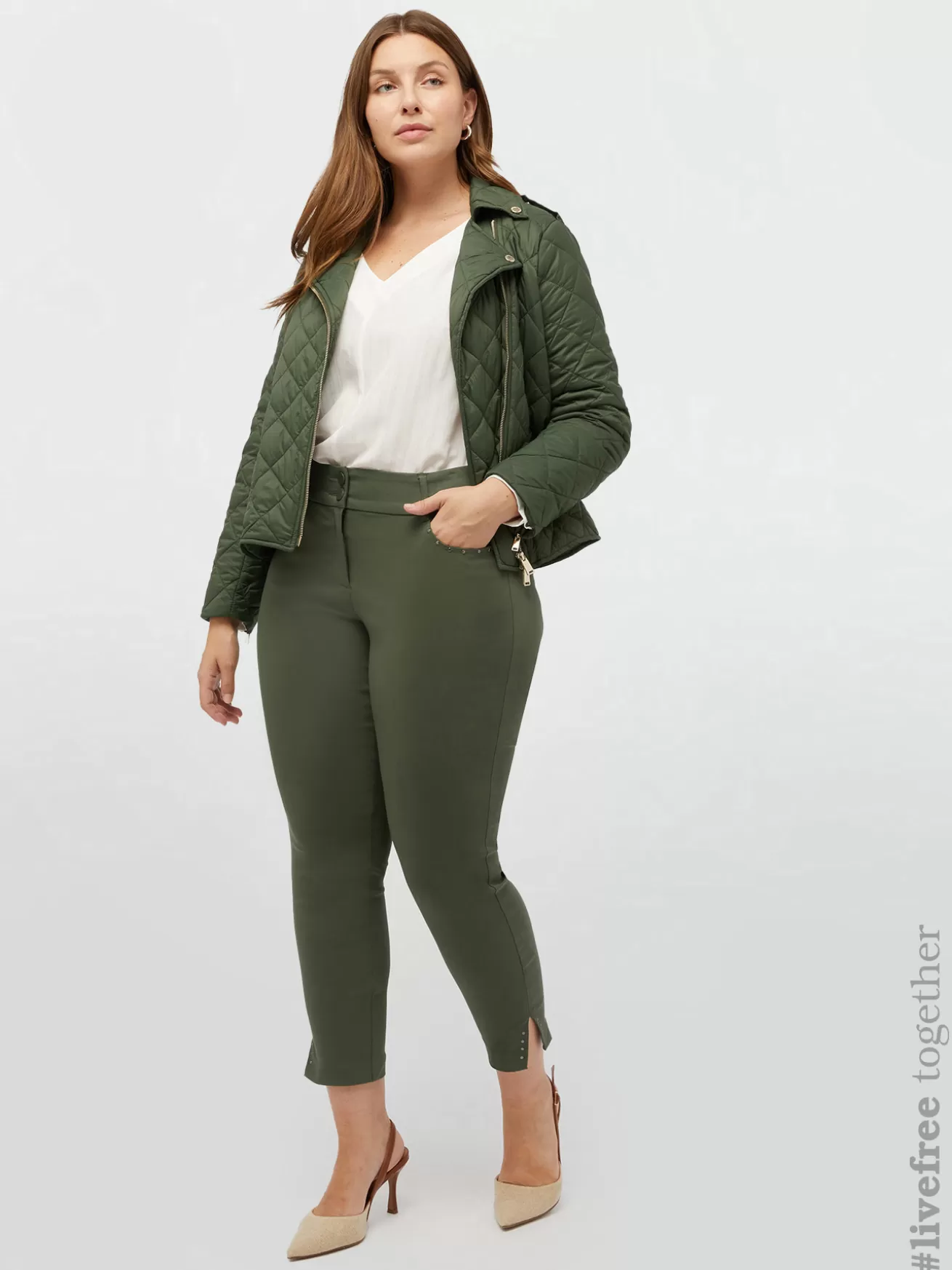 Discount Fiorella Rubino Pantaloni Skinny In Viscosa LENZING™ ECOVERO™ Verde