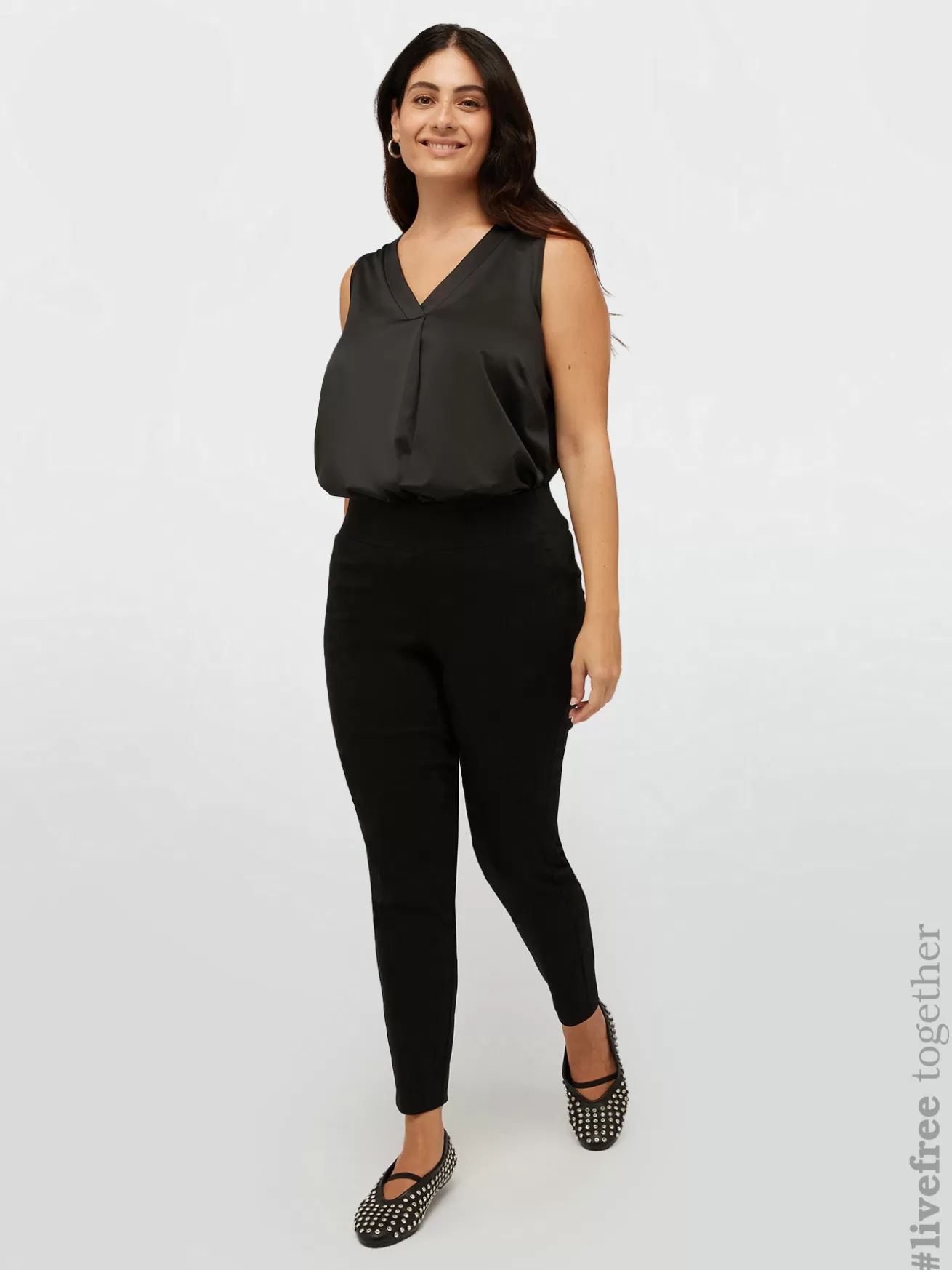 Best Fiorella Rubino Pantaloni Skinny In Viscosa LENZING™ ECOVERO™ Nero