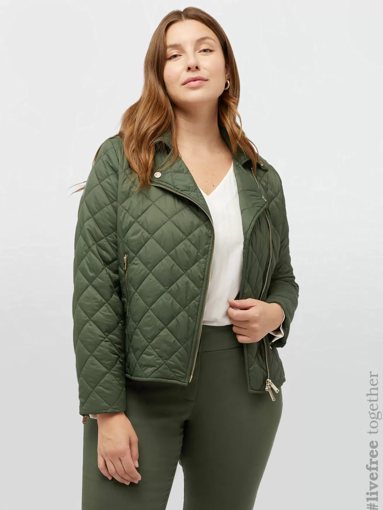 Cheap Fiorella Rubino Piumino Stile Biker Trapuntato Verde