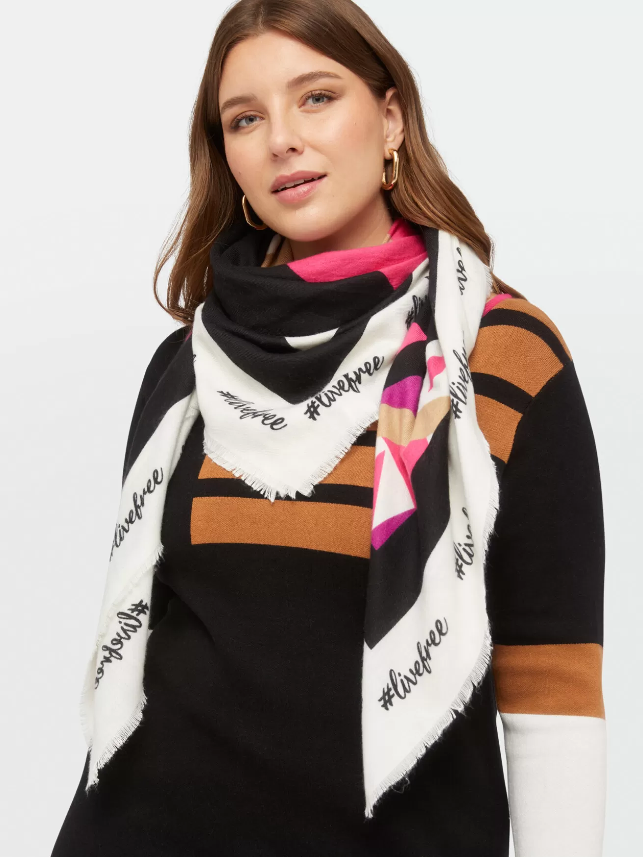 Store Fiorella Rubino Sciarpa Dalla Stampa Colorata E Geometrica Nero
