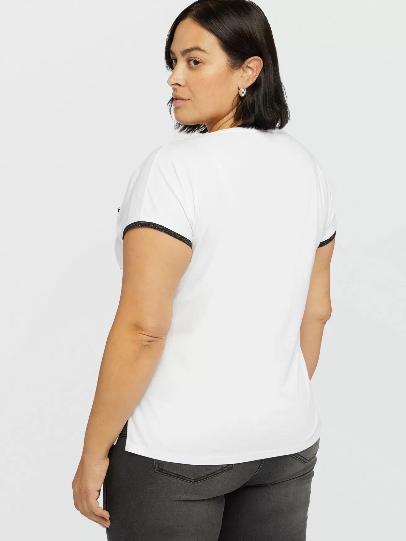 Store Fiorella Rubino T-shirt Con Fiocco In Paillettes Bianco