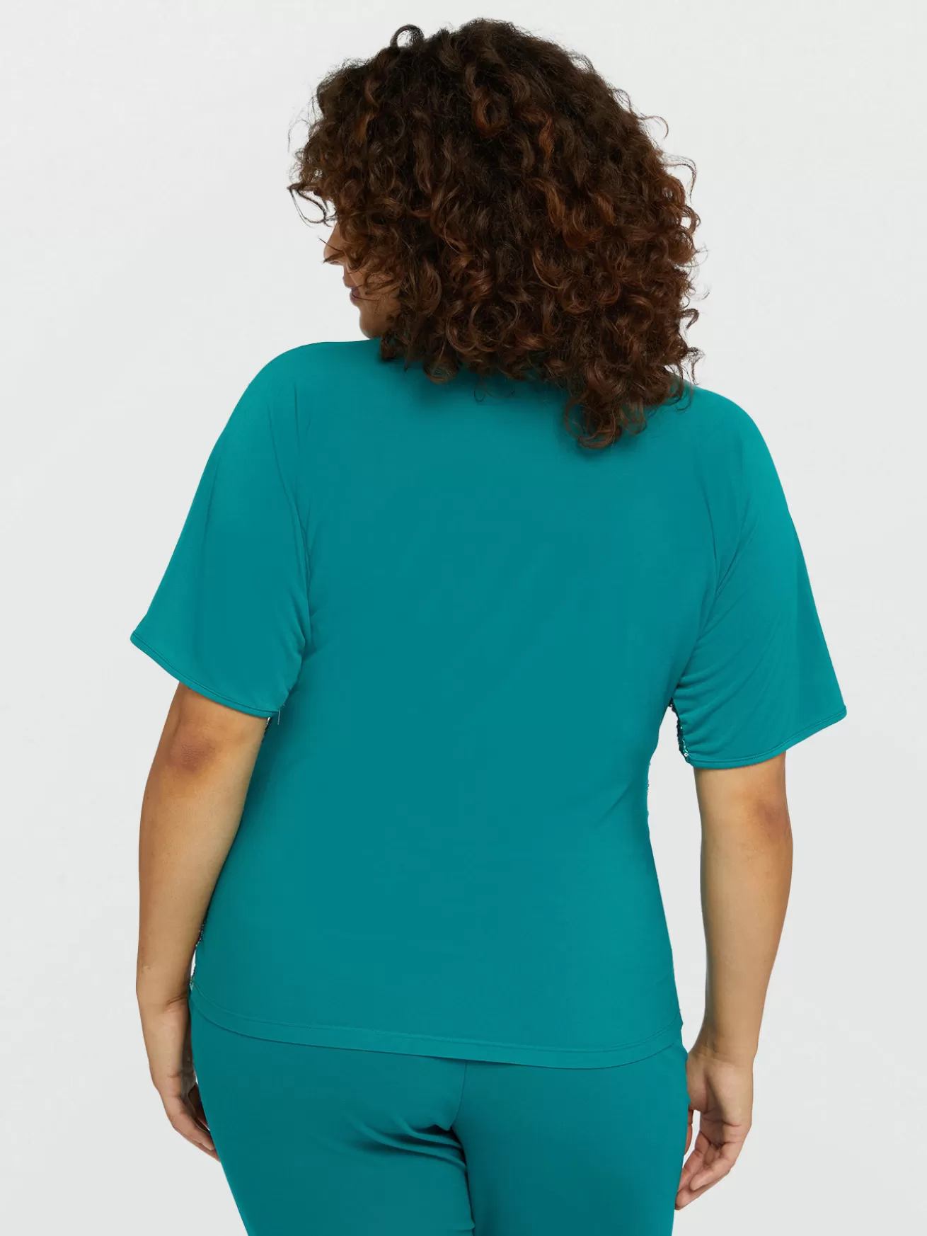 Clearance Fiorella Rubino T-shirt Con Ricamo Full Paillettes Verde