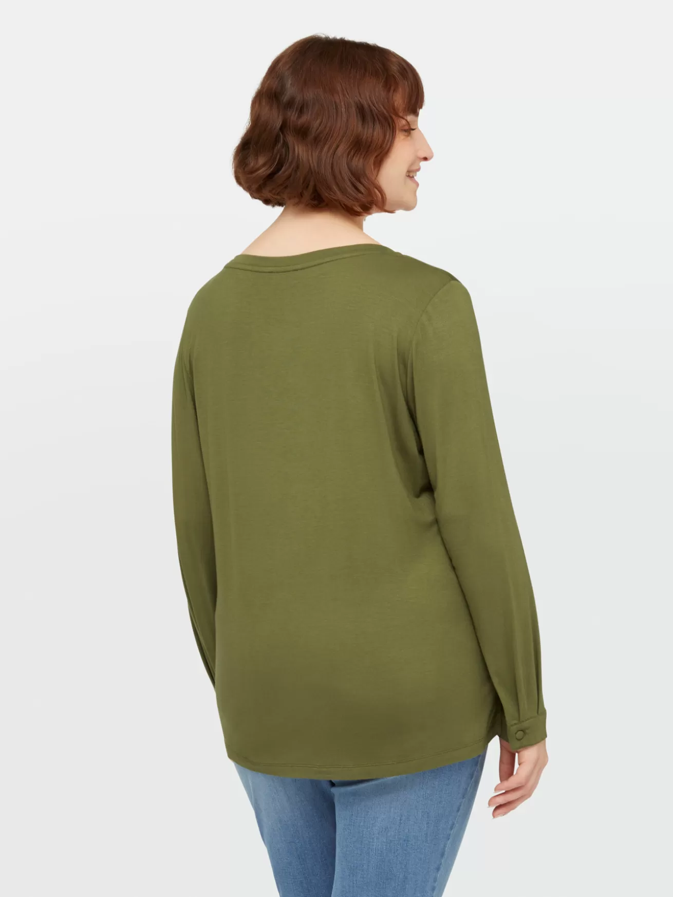 Best Fiorella Rubino T-shirt Con Scollo A V In Due Tessuti Verde