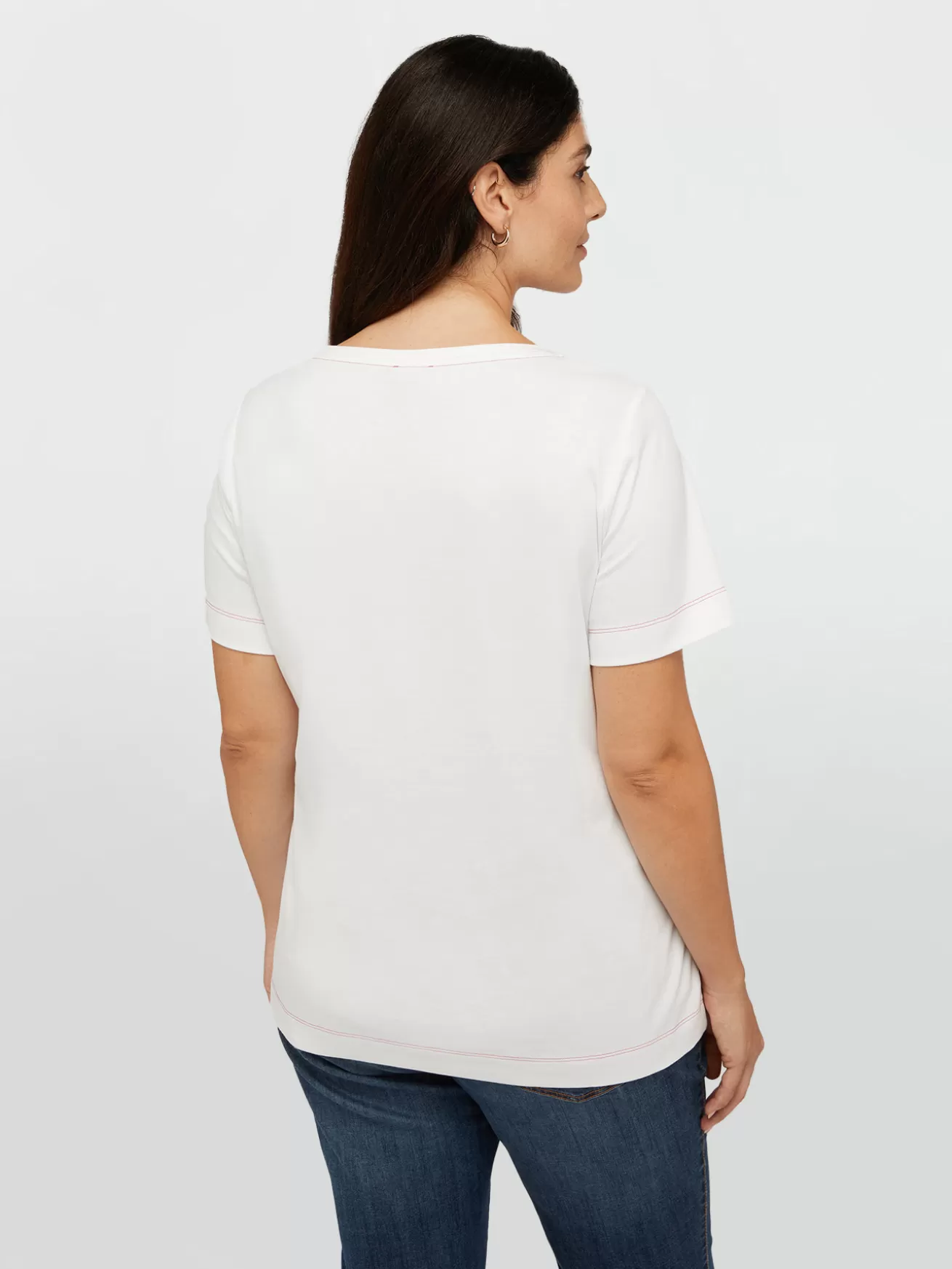 Outlet Fiorella Rubino T-shirt Con Scritta Ricamata In Cristalli Bianco