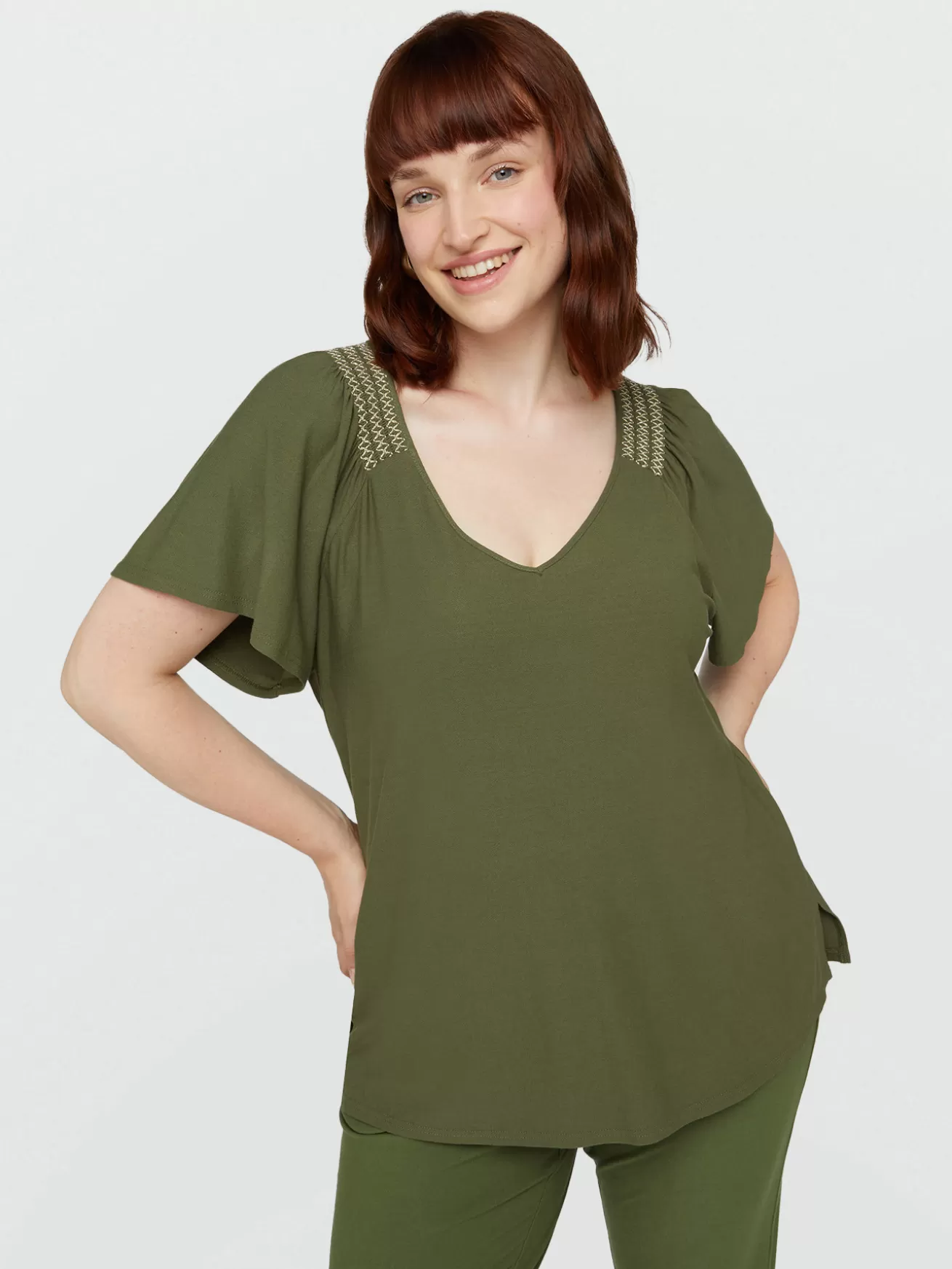 Sale Fiorella Rubino T-shirt In Jersey Crêpe Verde