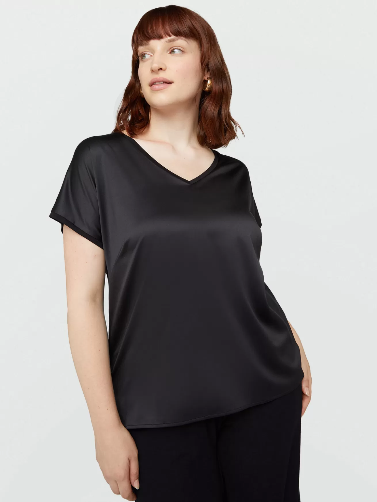 Best Sale Fiorella Rubino T-shirt In Raso E Jersey Nero