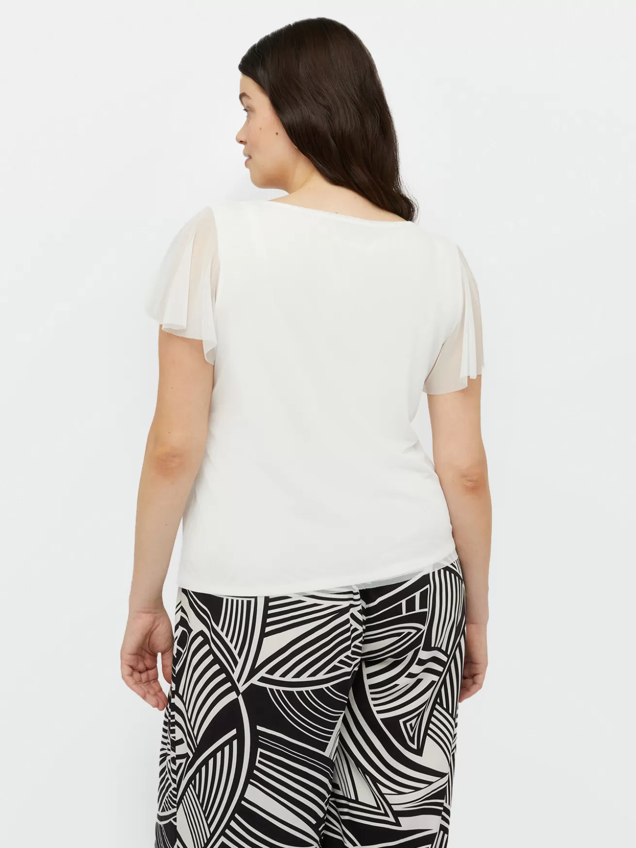 Flash Sale Fiorella Rubino T-shirt In Tulle Bianco